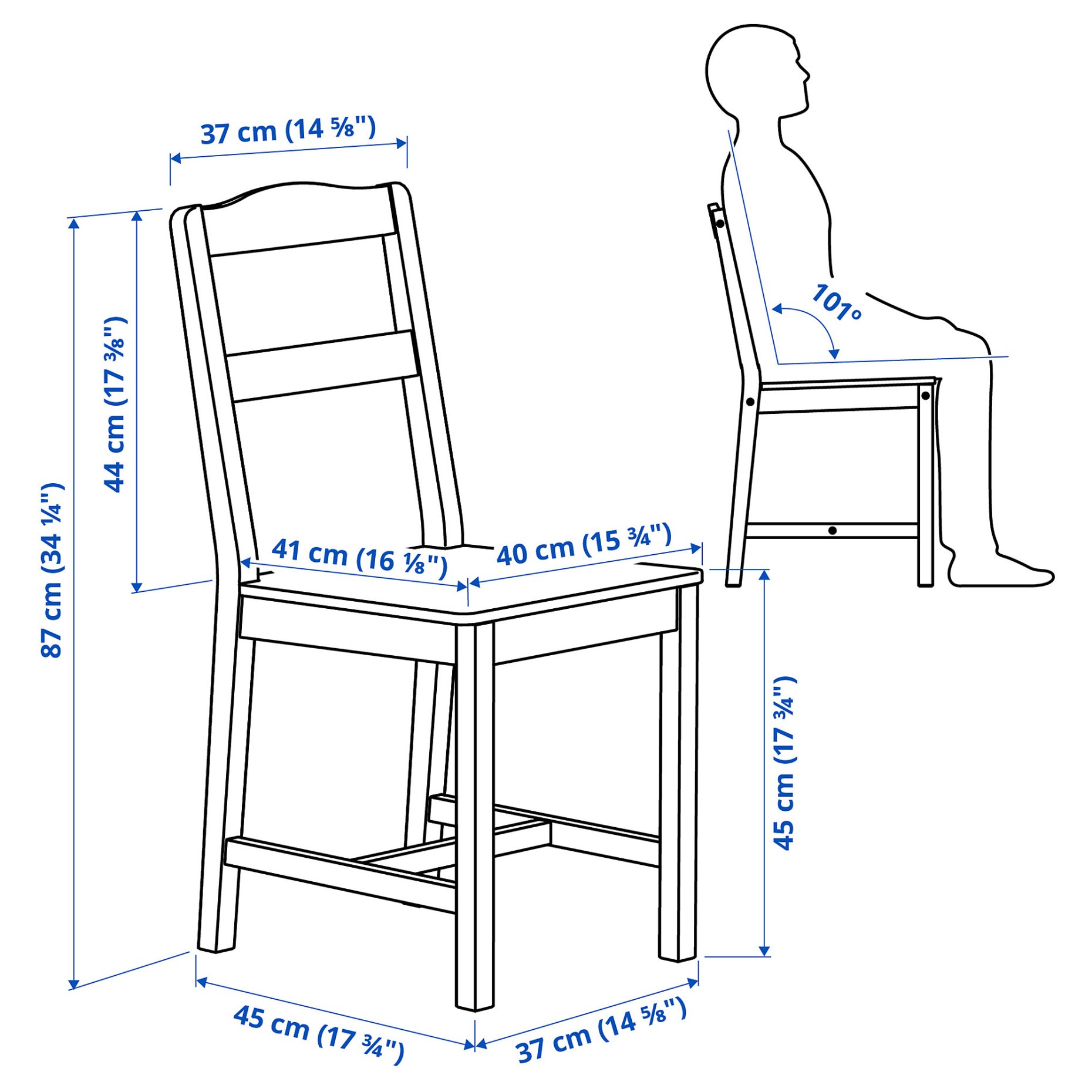 HAUGA/HAUGA, table and 4 chairs, 118x74 cm, 795.749.10