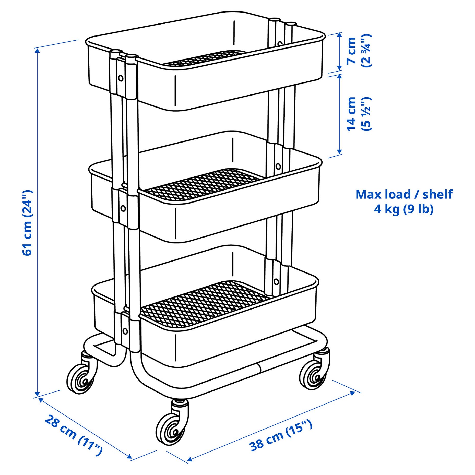 RÅSKOG/NORRÅVA, trolley with lid, 28x38x61 cm, 795.807.65