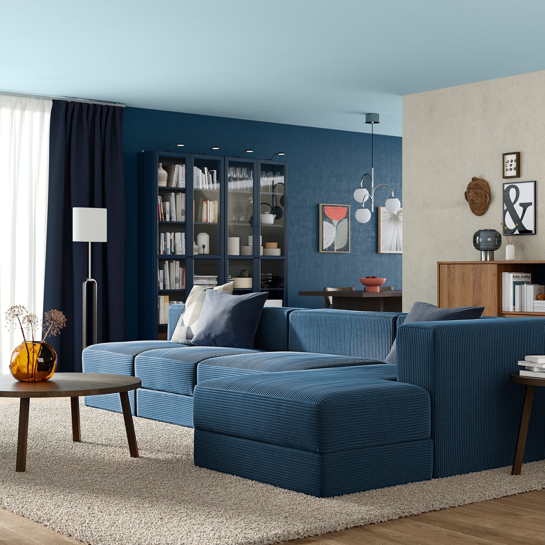 JÄTTEBO, 4,5-seat modular sofa with chaise longue/right, 796.077.03