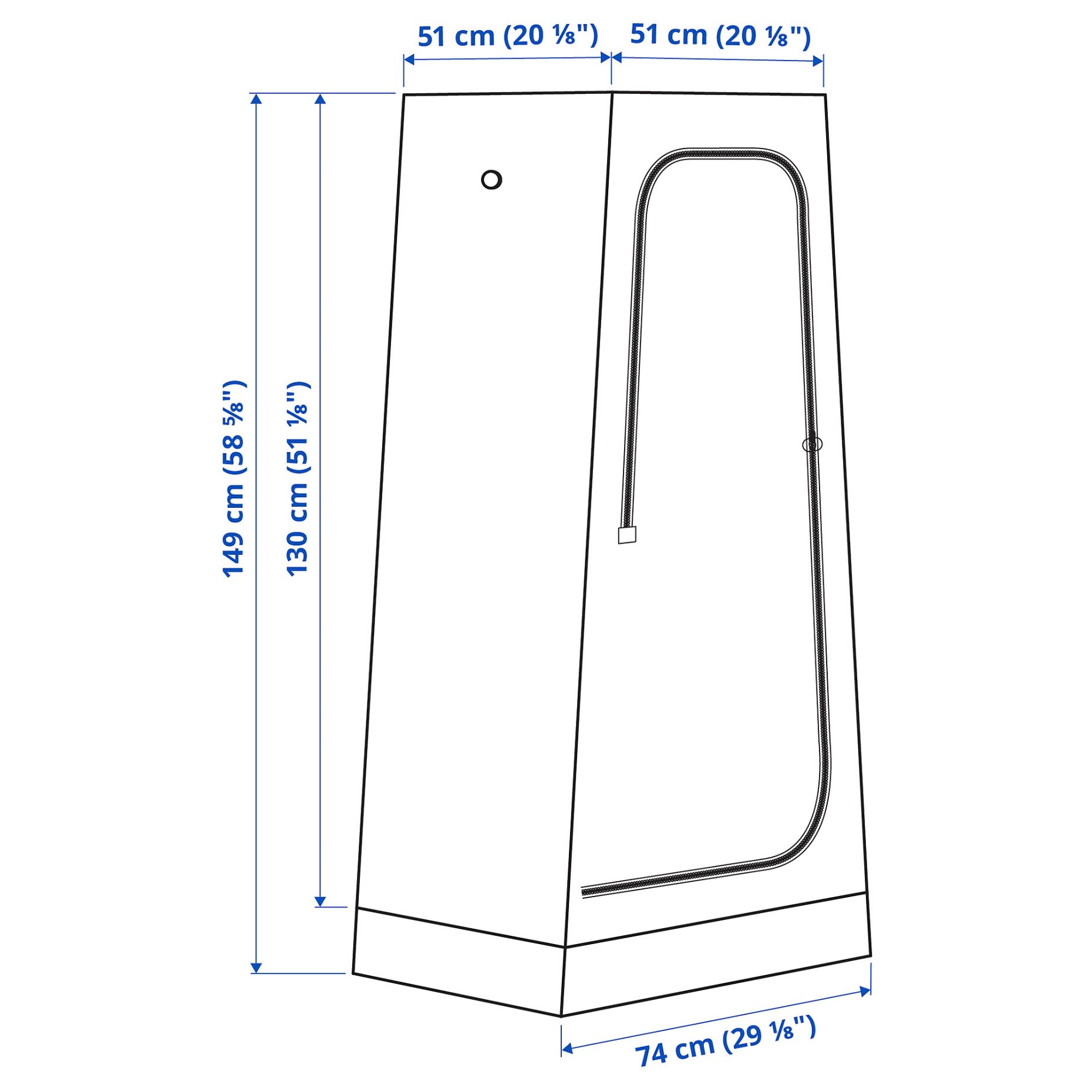 VUKU, wardrobe, 74x51x149 cm, 803.319.73