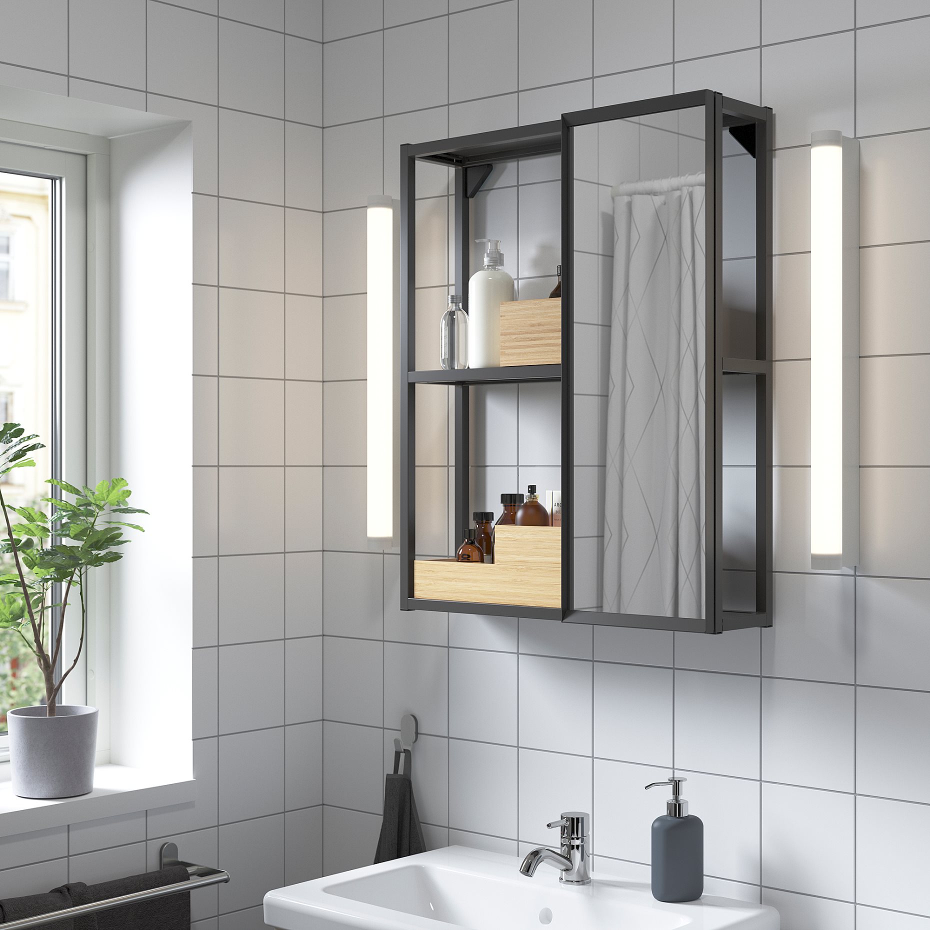 ENHET, wall frame with shelves, 60x15x75 cm, 804.489.68