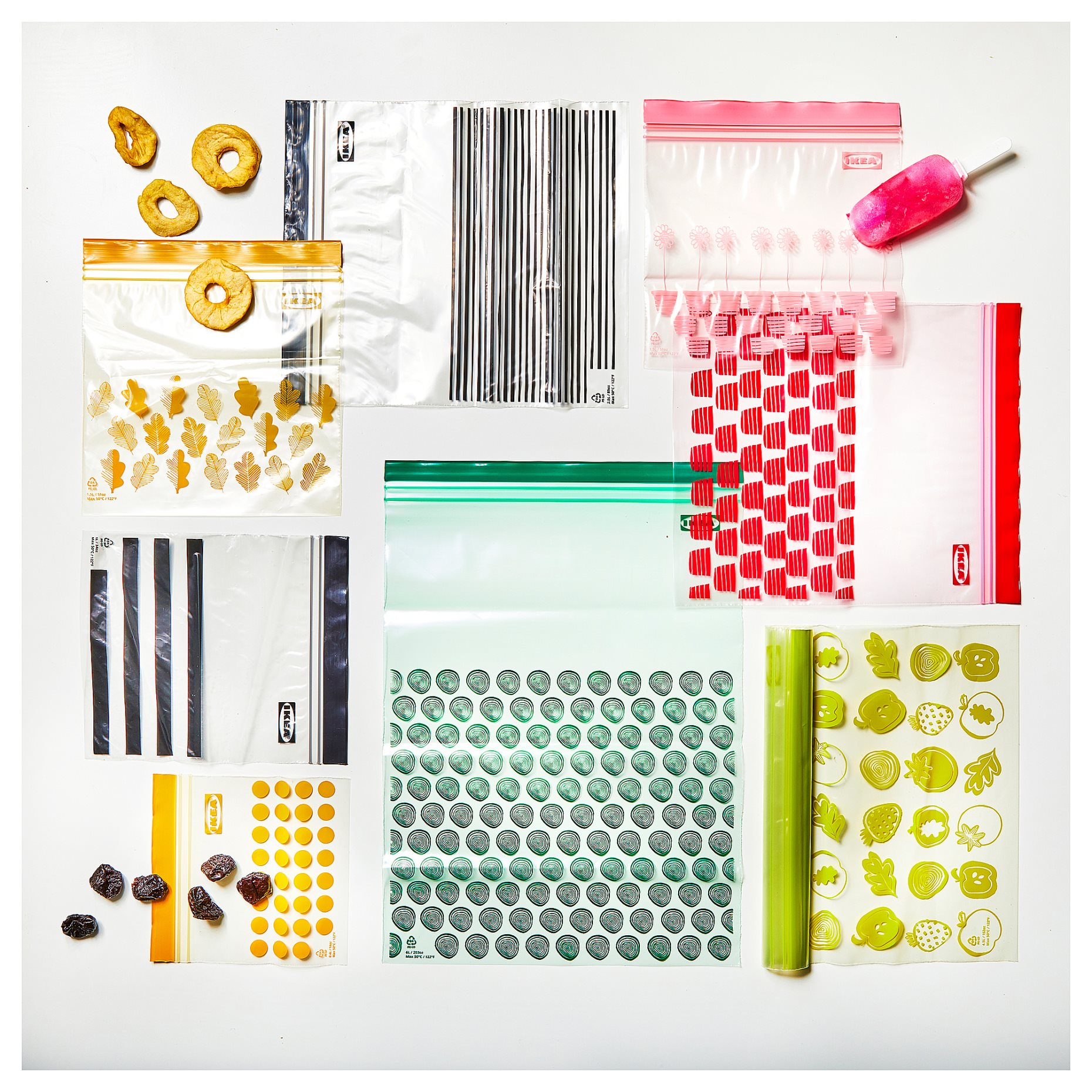 ISTAD, επανασφραγιζόμενη σακούλα τροφίμων με σχέδια, 50 τεμ., 805.256.74