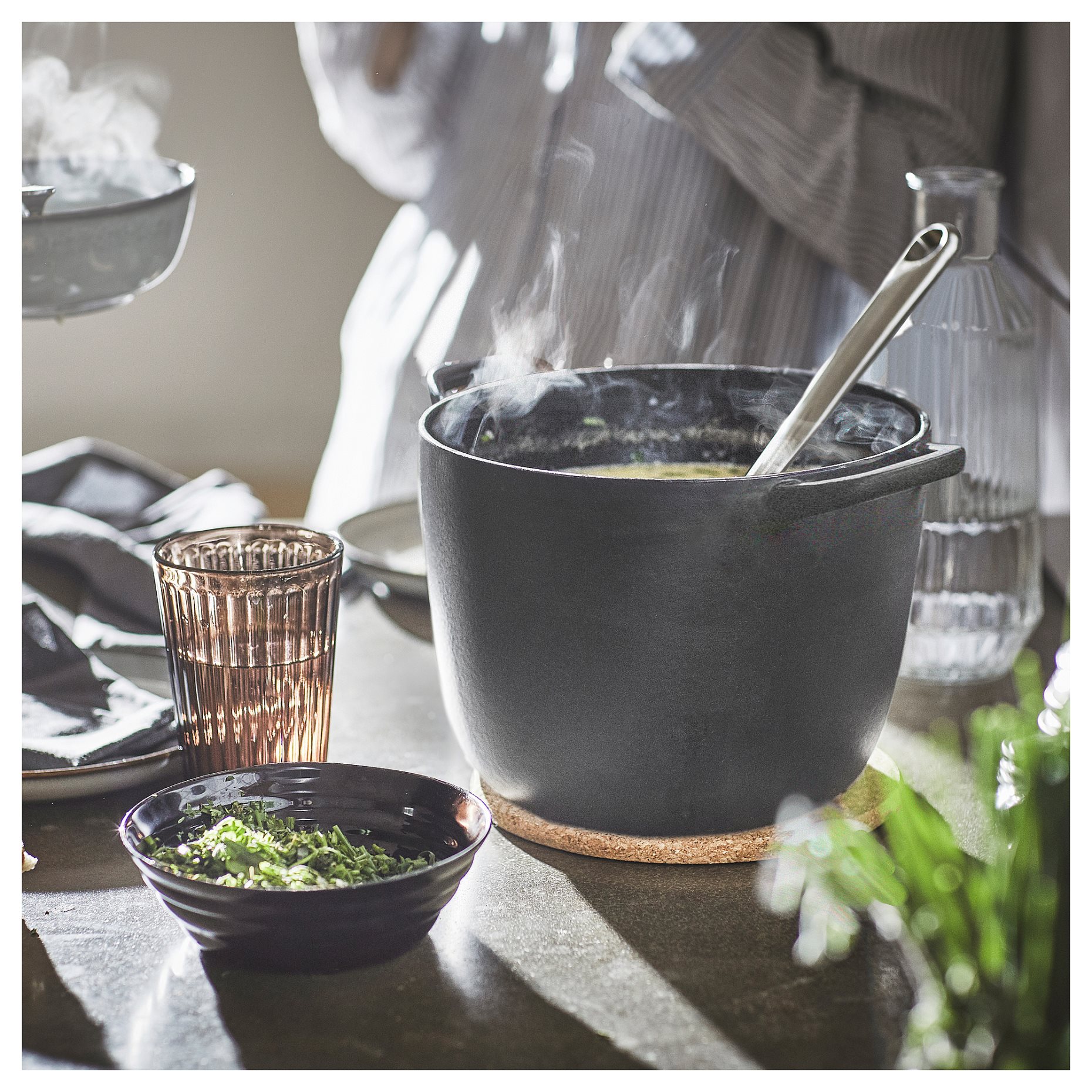VARDAGEN, pot with lid/enamelled cast iron matt, 5 l, 805.606.67