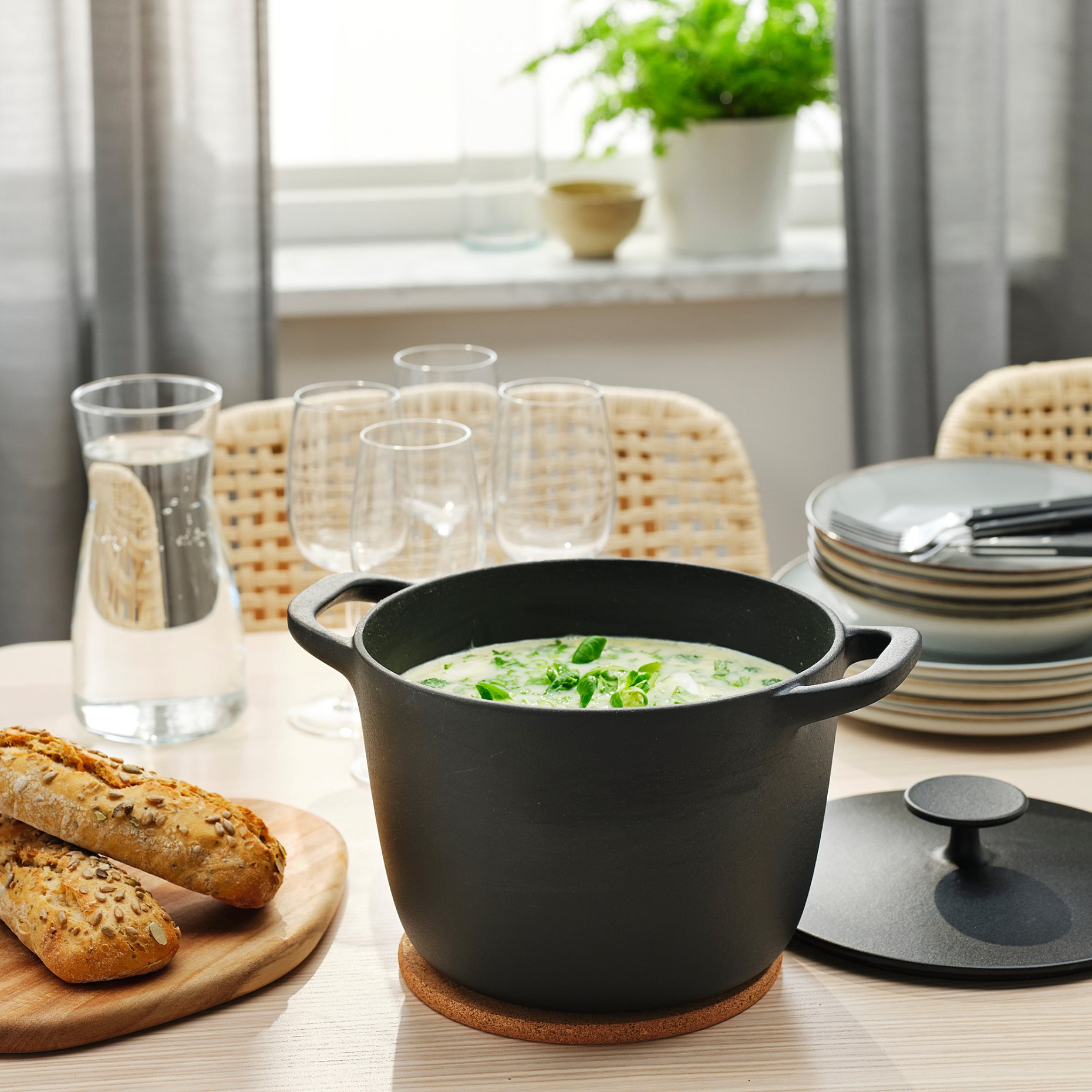 VARDAGEN, pot with lid/enamelled cast iron matt, 5 l, 805.606.67