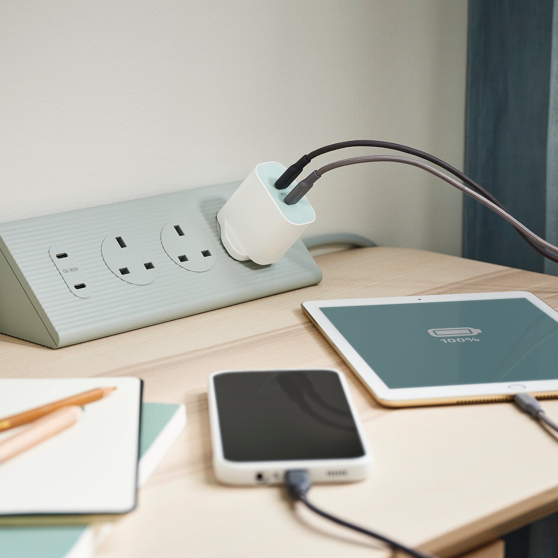 SJOSS, φορτιστής με 2 θύρες USB 45W, ταχείας φόρτισης, 805.744.57