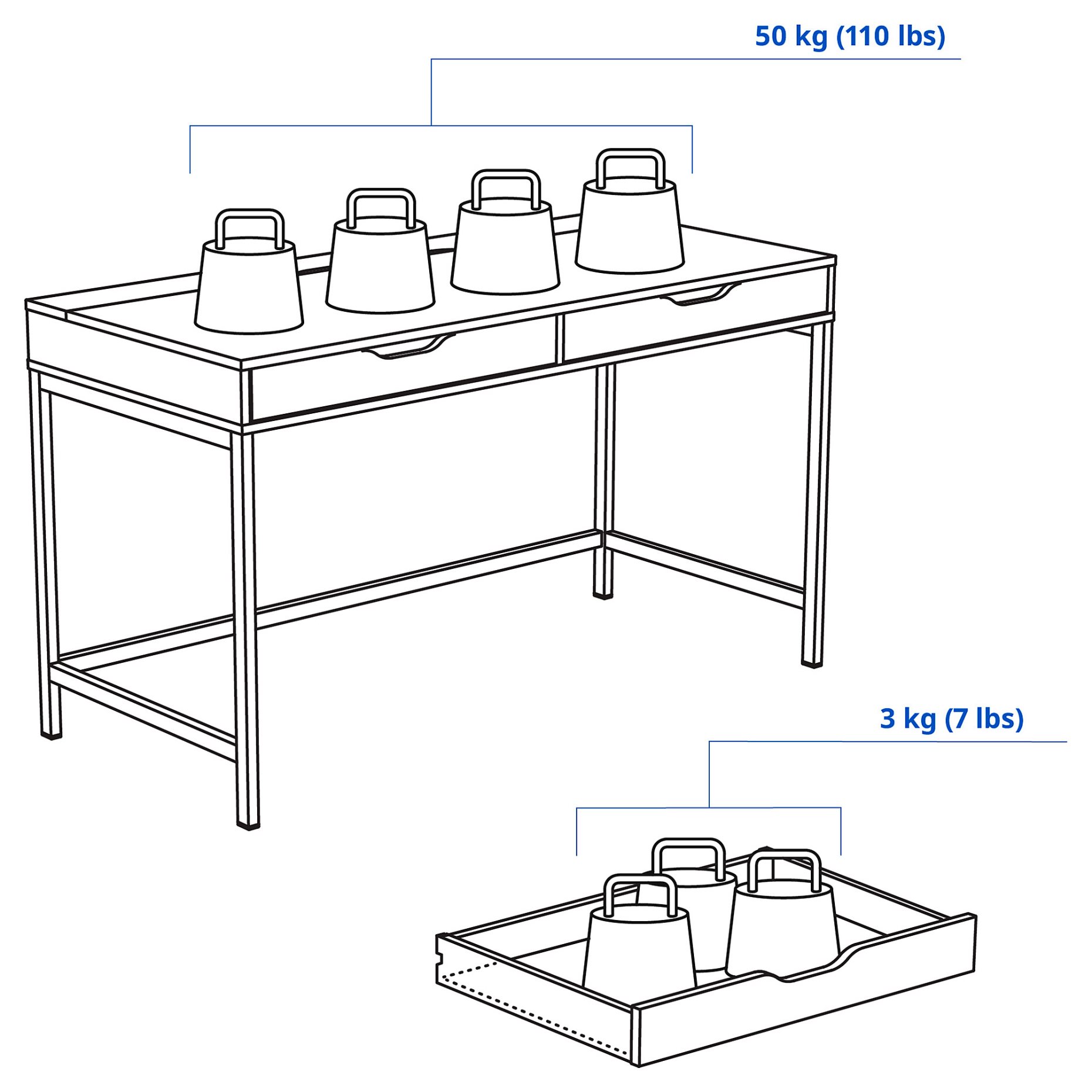 ALEX, desk, 132x58 cm, 805.888.88