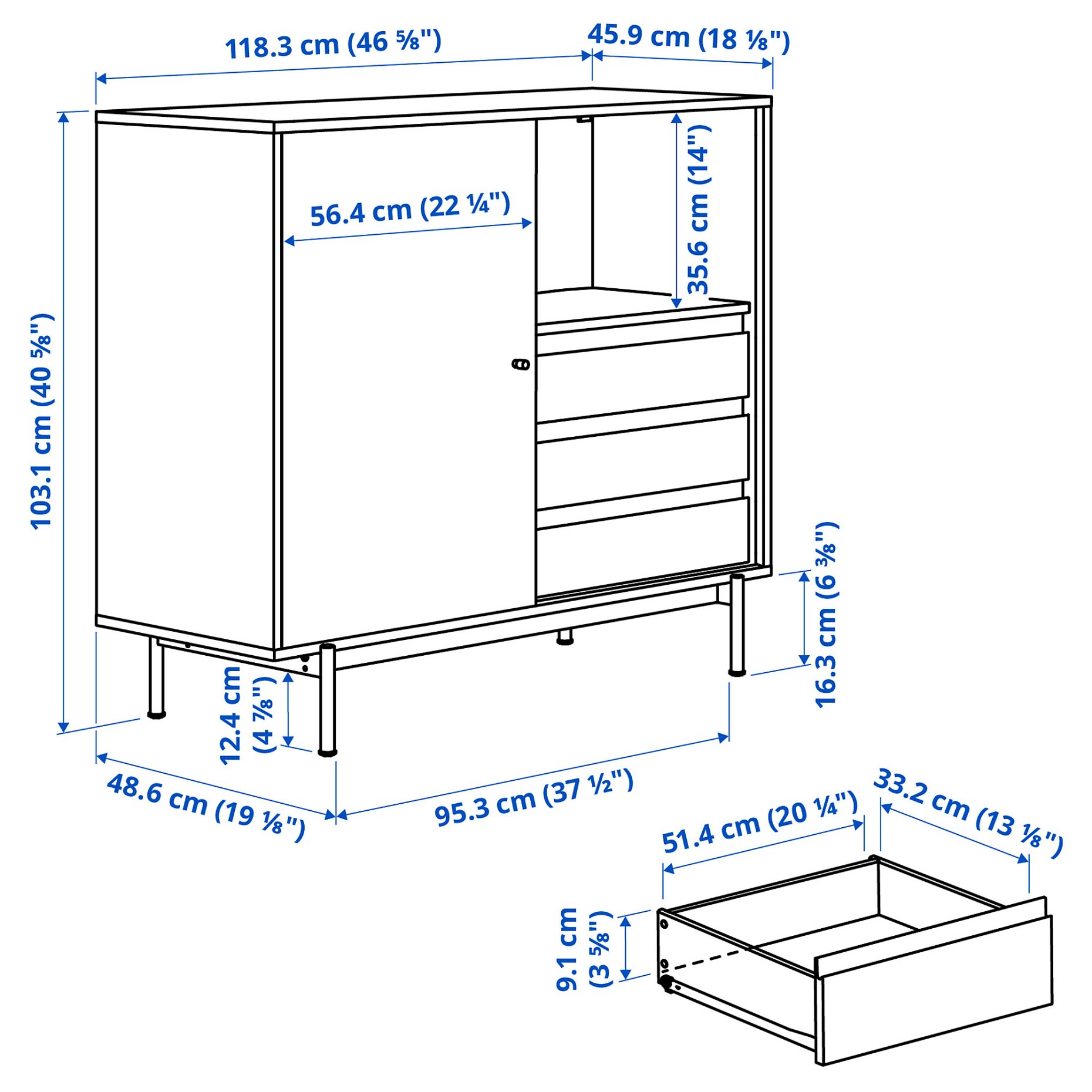 RÅDMANSÖ, cabinet, 118x49x103 cm, 805.977.55