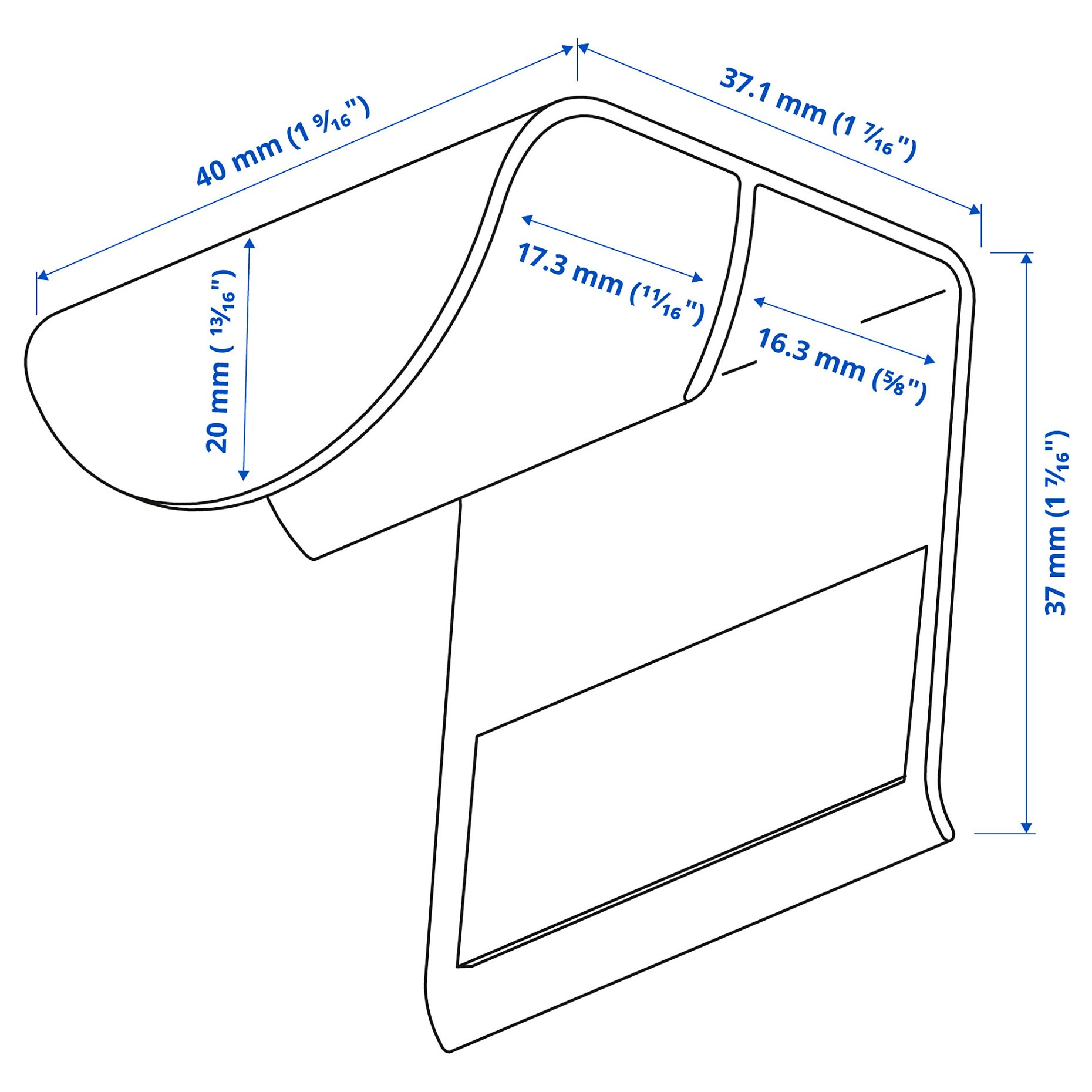 DRAGSMARK, clip-on handle/2 pack, 40 mm, 806.060.19