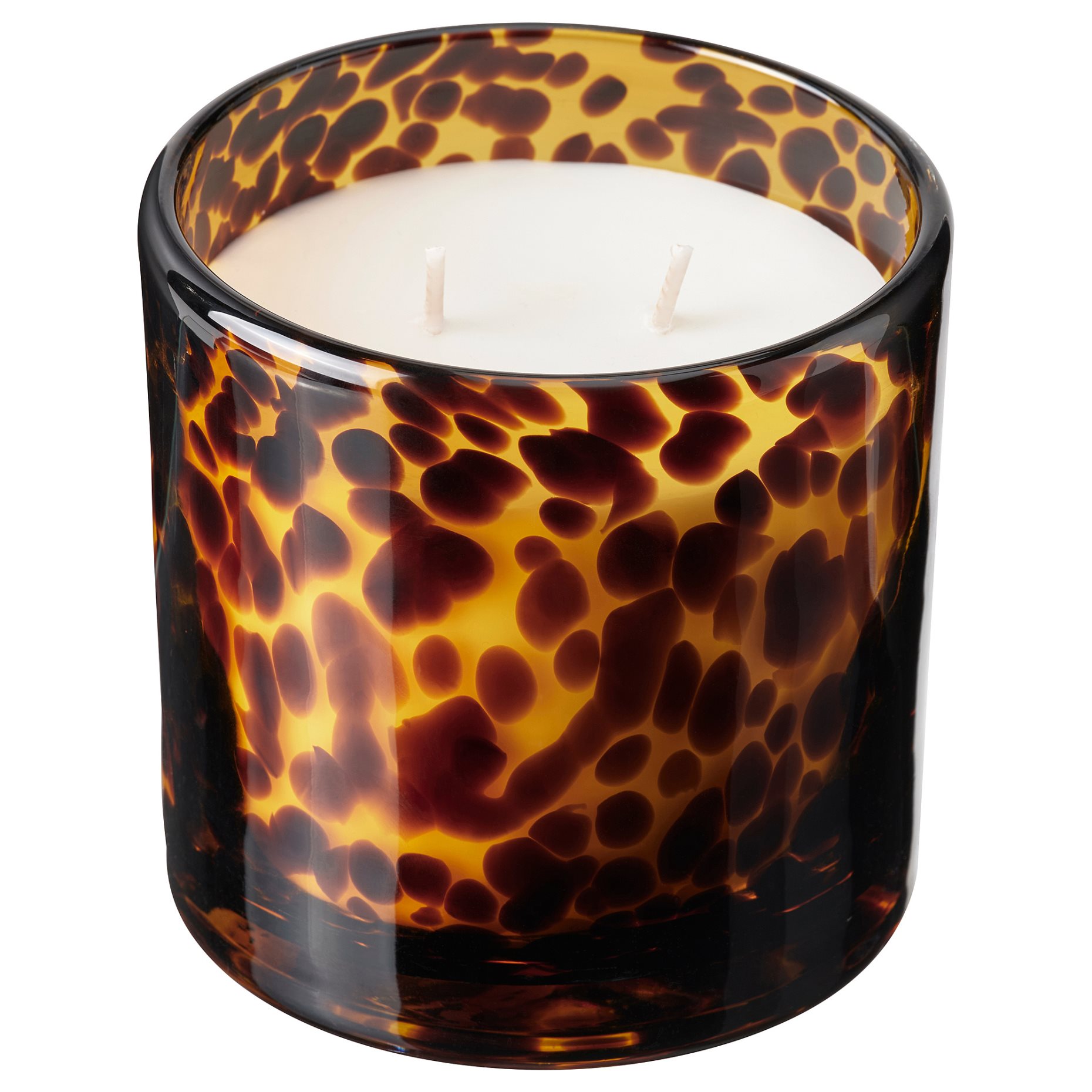 KRONSÅNGARE, scented candle in glass, 2 wicks/Peach, 50 hr, 806.092.92