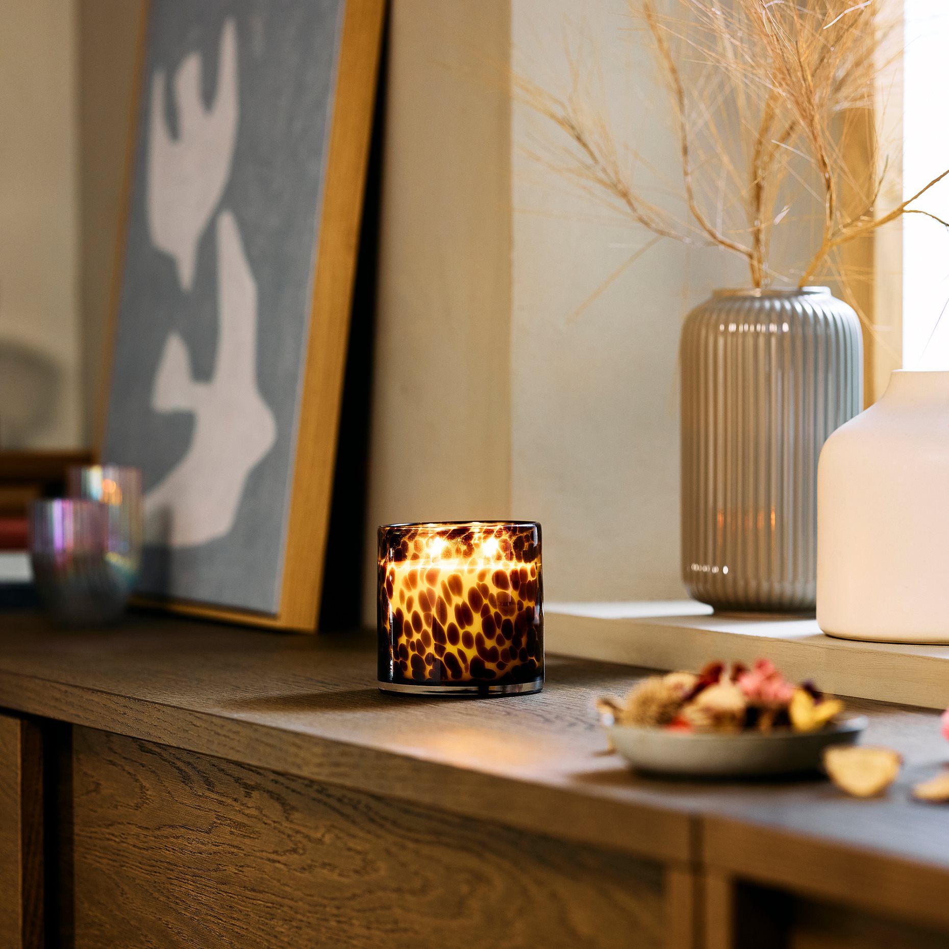 KRONSÅNGARE, scented candle in glass, 2 wicks/Peach, 50 hr, 806.092.92