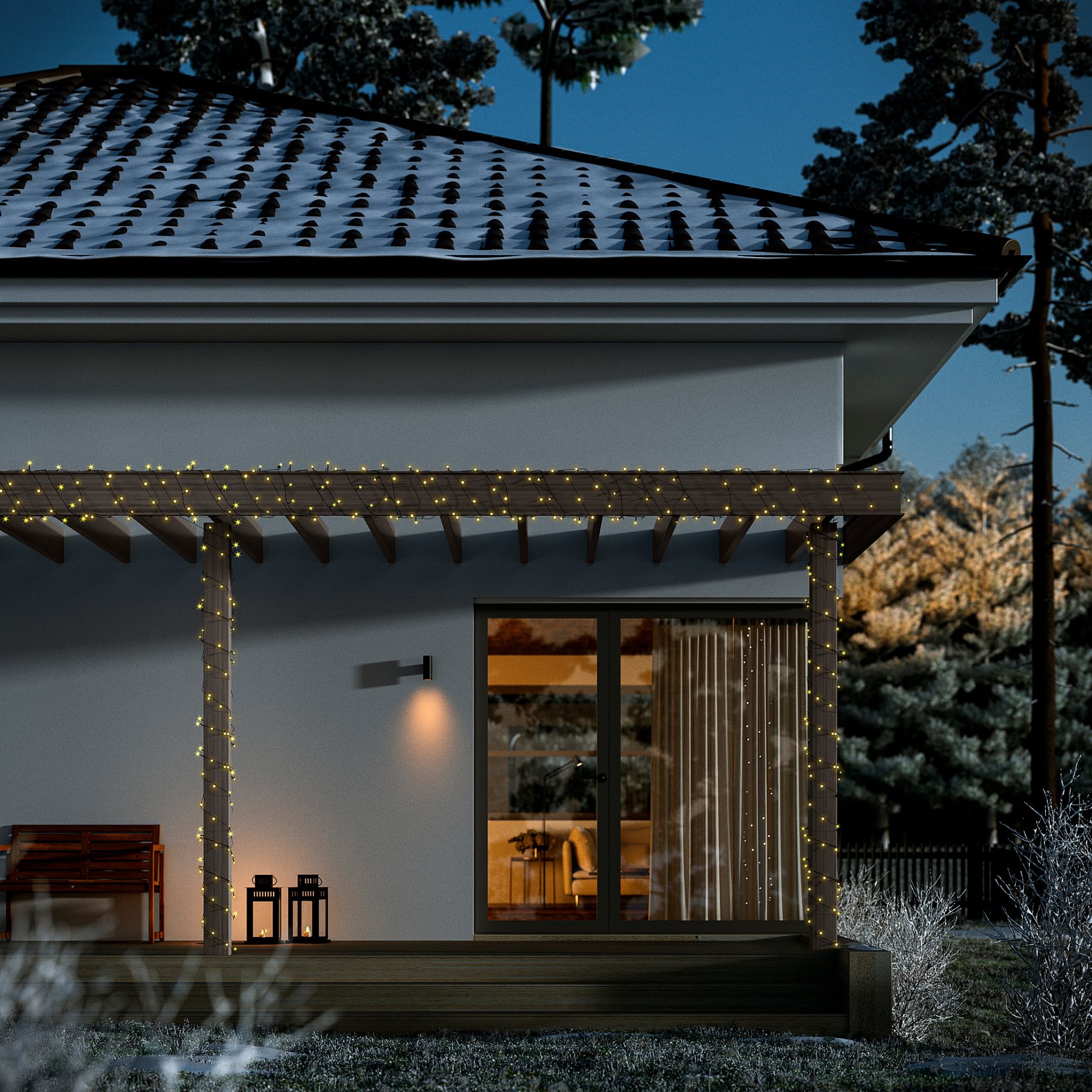 GETKÅL, lighting chain with built in LED light source/outdoor, 15 m, 806.093.10