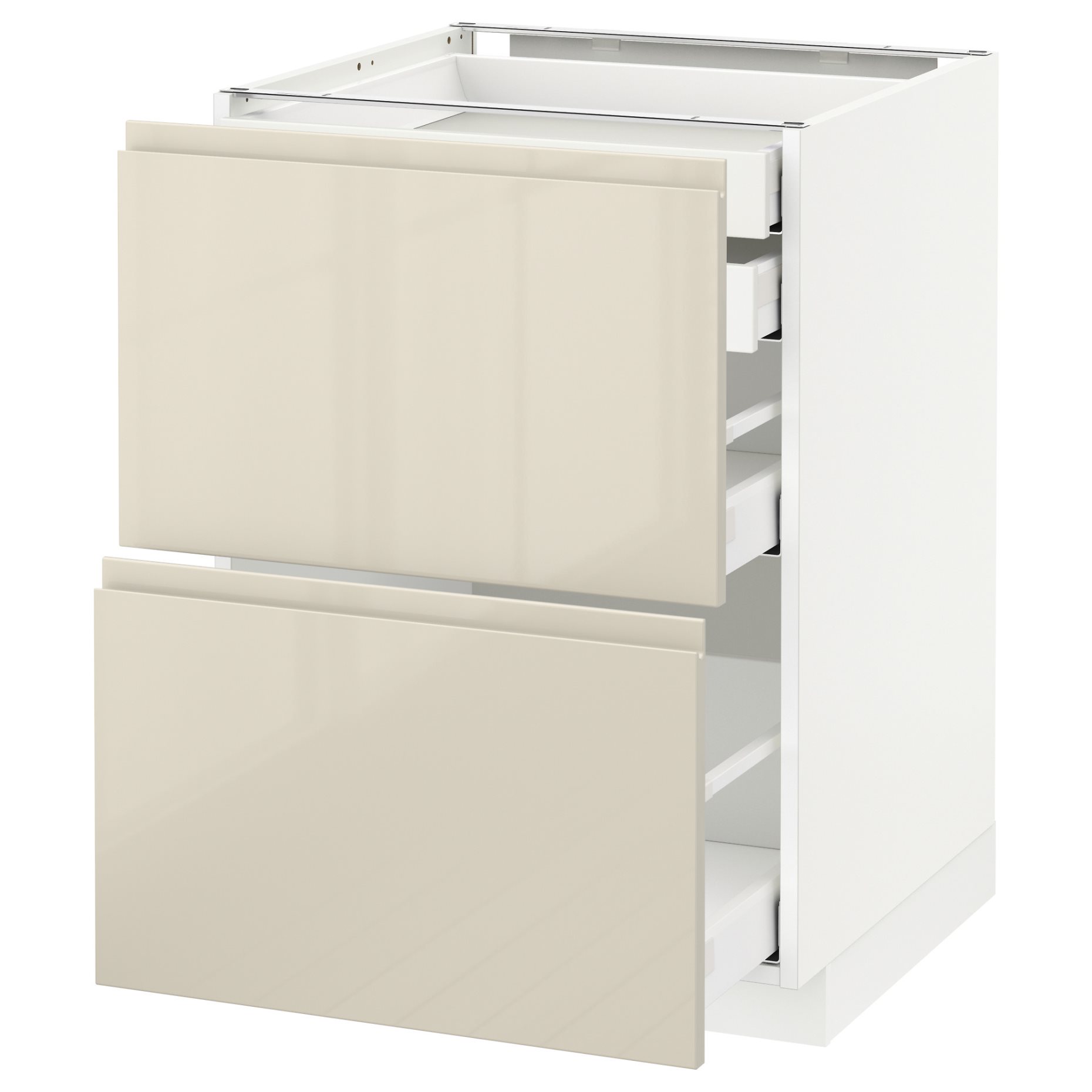 METOD/MAXIMERA, base cabinet 2 fronts/2 low/1 medium/1 high drawer, 891.680.29