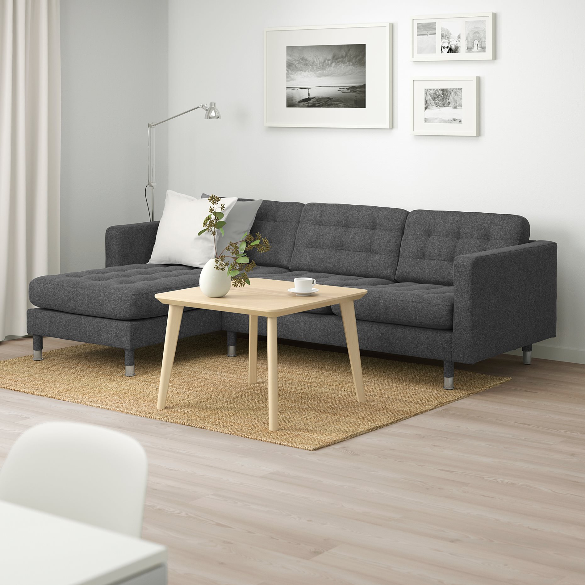 LANDSKRONA, τριθέσιος καναπές με σεζλόνγκ, 892.726.67