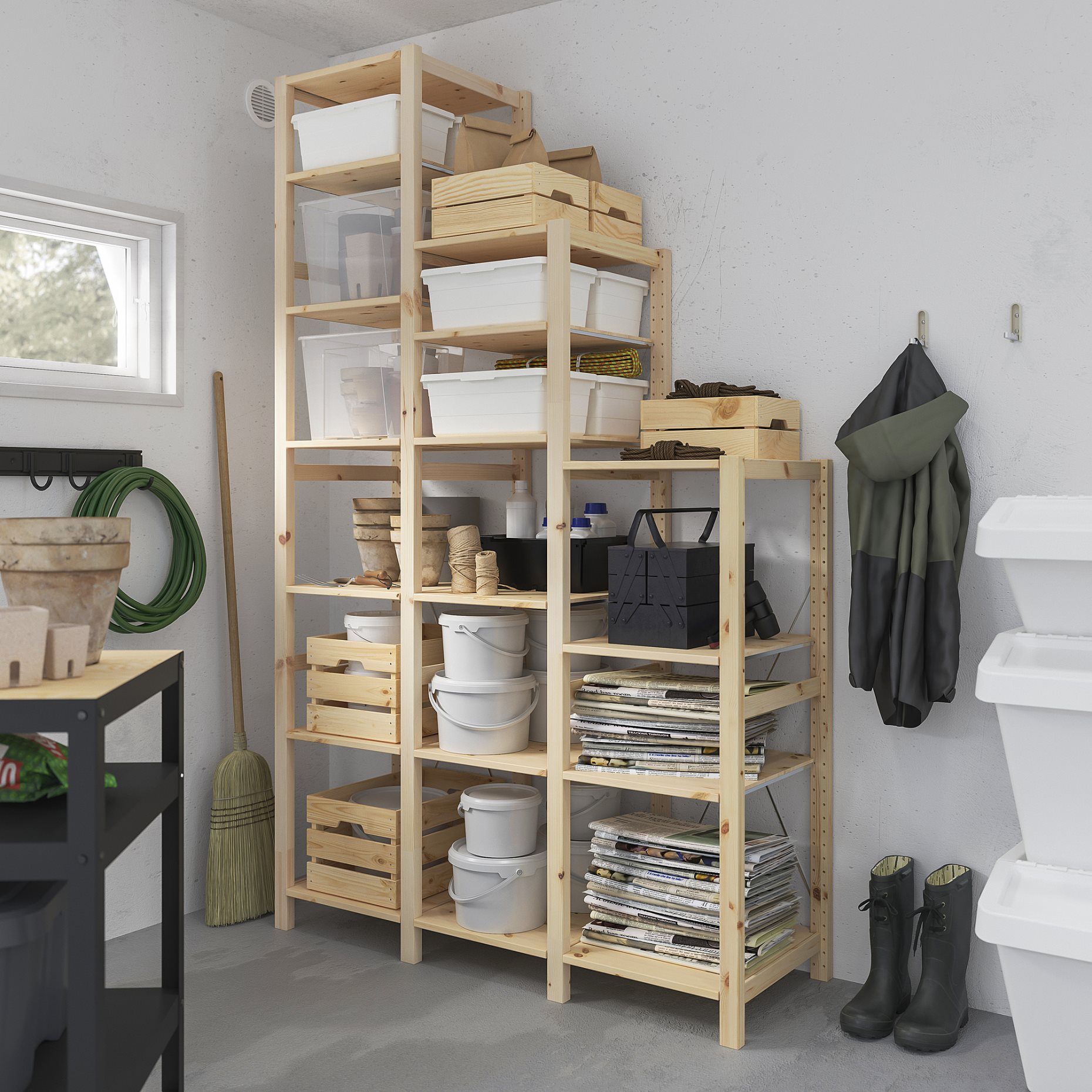 IVAR, 3 μονάδες/ράφια, 139x50x124-226 cm, 894.070.63