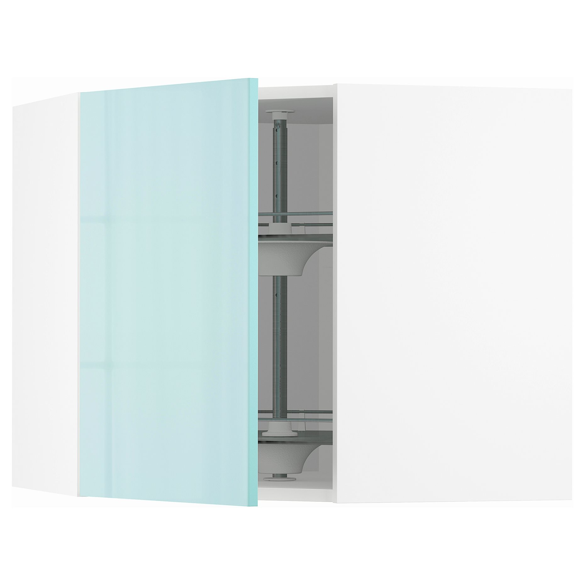 METOD, γωνιακό ντουλάπι τοίχου με καρουζέλ, 894.145.39