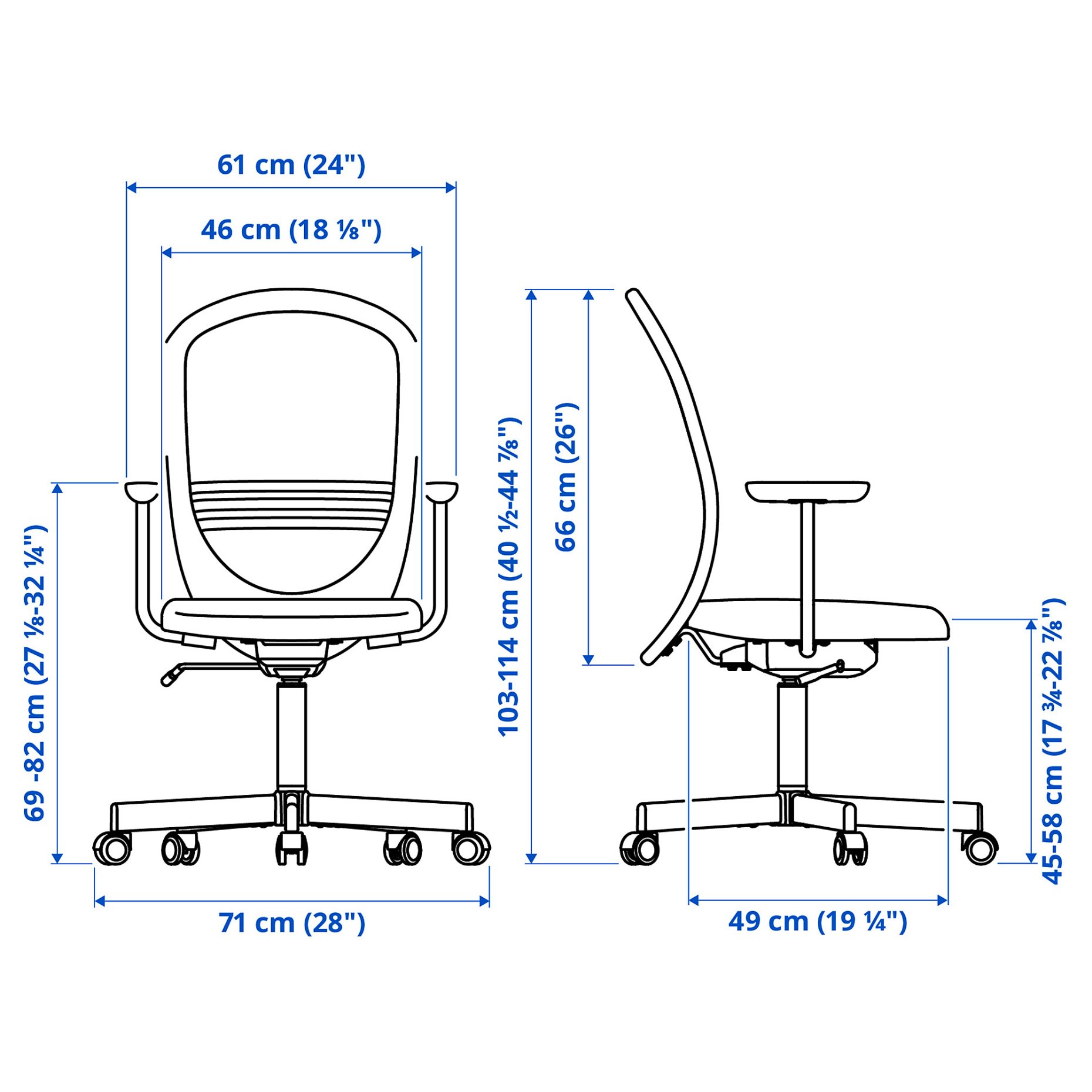 FLINTAN, office chair with armrests, 894.244.68
