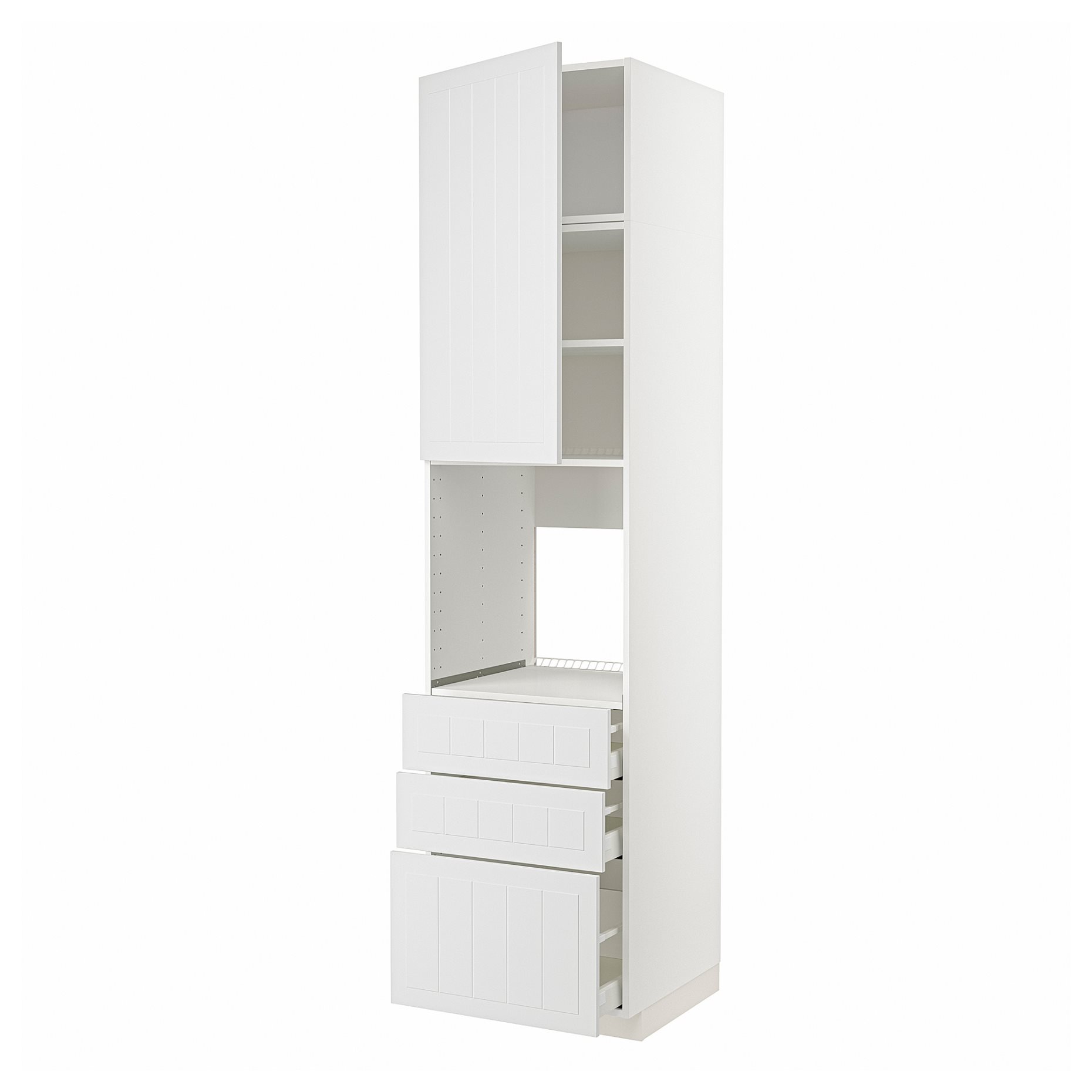 METOD, high cabinet for oven with door/3 drawers, 60x60x240 cm, 894.610.74