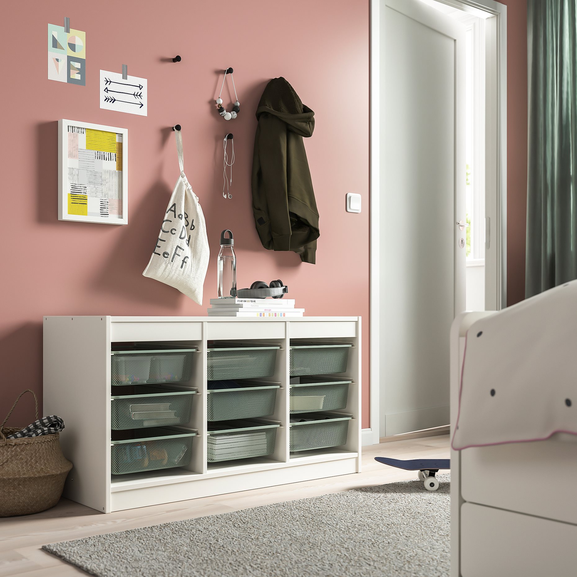 TROFAST, storage combination with boxes, 99x44x56 cm, 894.803.22