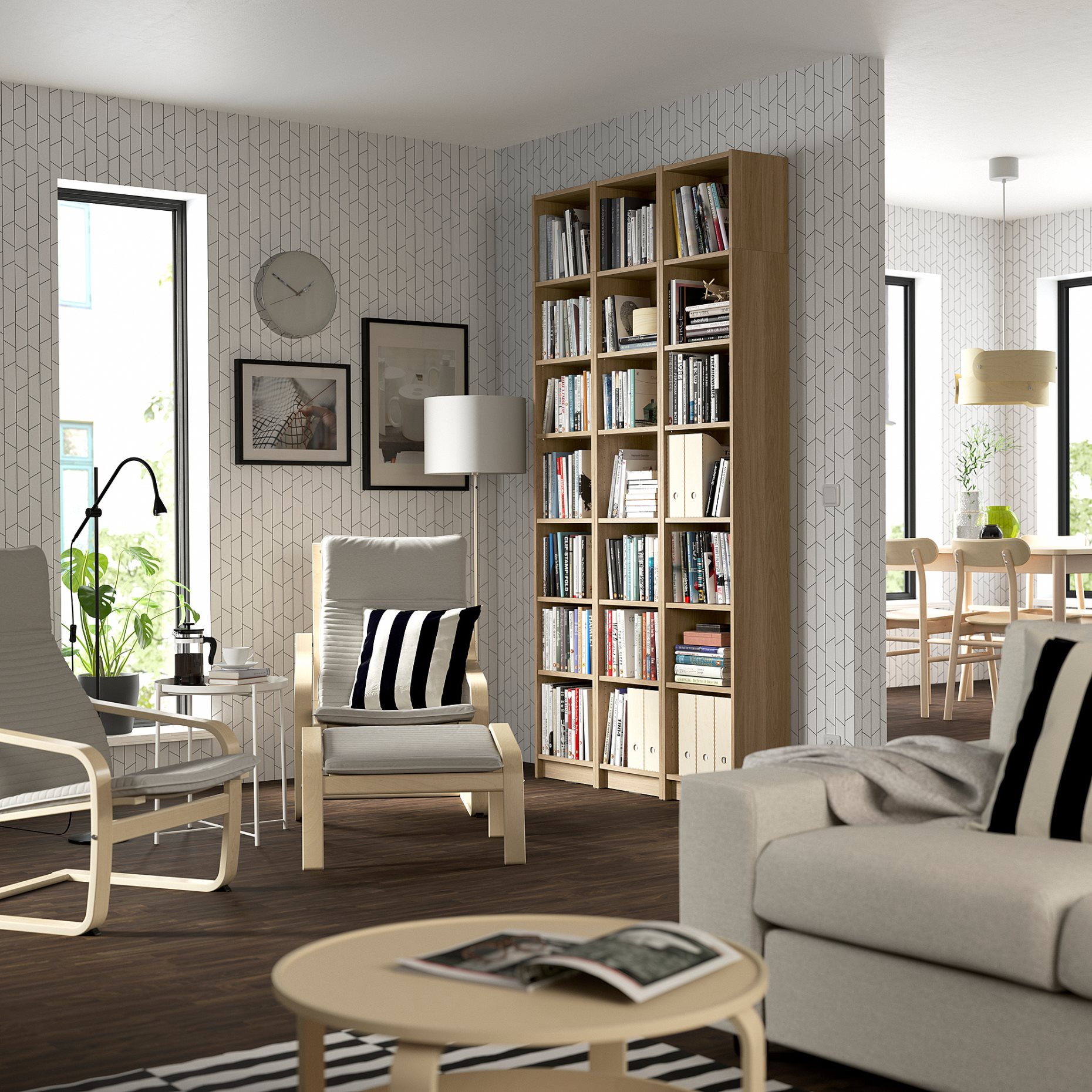 BILLY, bookcase combination with height extension units, 120x28x237 cm, 894.833.92
