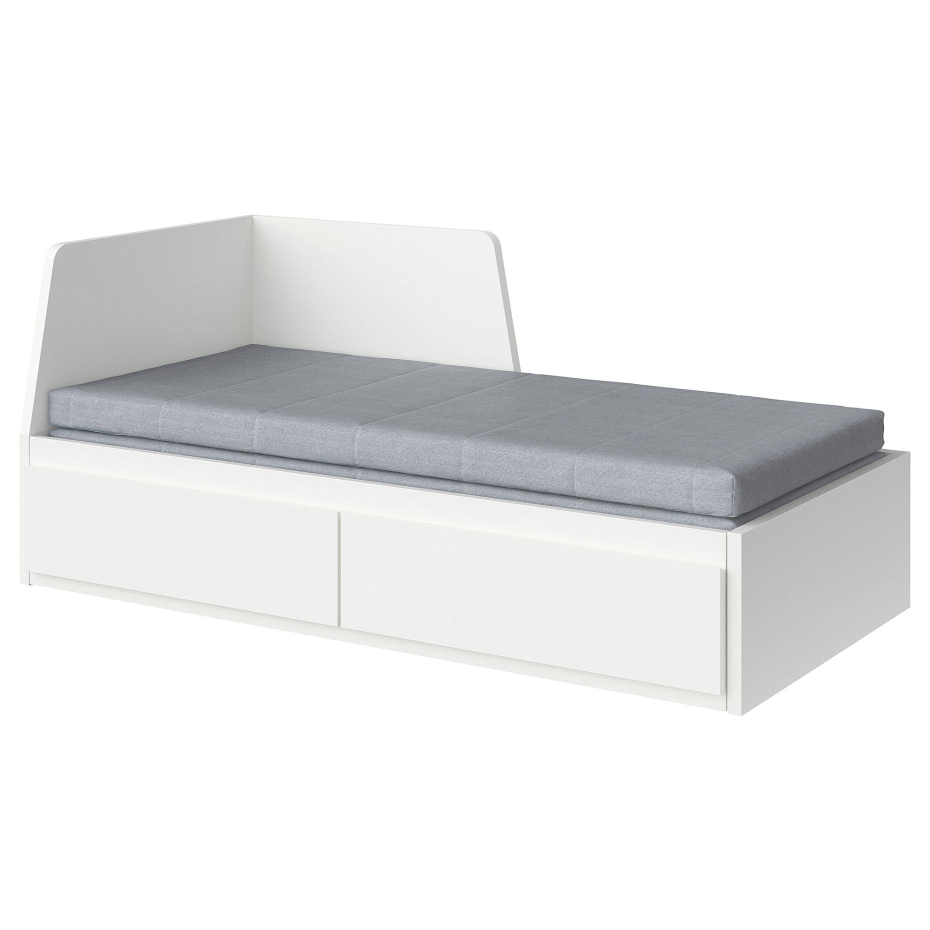 FLEKKE, κρεβάτι επισκέπτη day bed 2 συρτάρια/2 στρώματα, 80x200 cm, 894.959.36