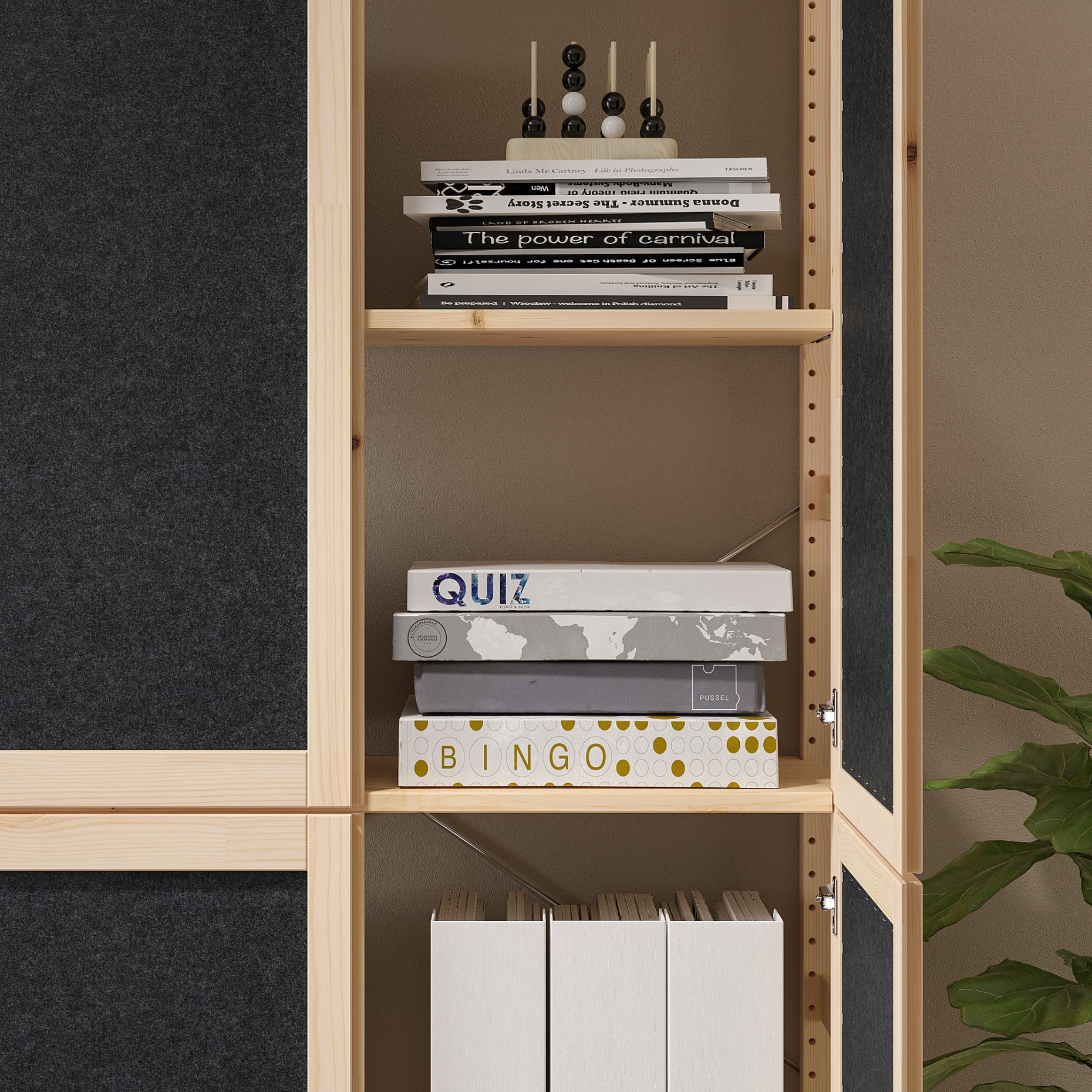 IVAR, shelving unit with doors, 89x30x179 cm, 895.078.59