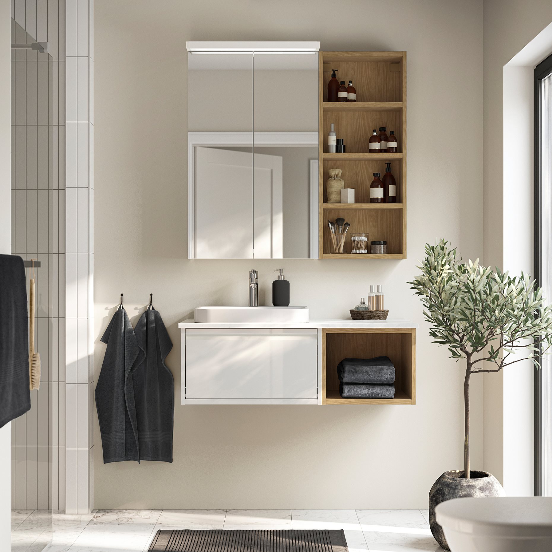 ANGSJON/BACKSJON, wash-stand/wash-basin/tap, 102x49x41 cm, 895.284.42