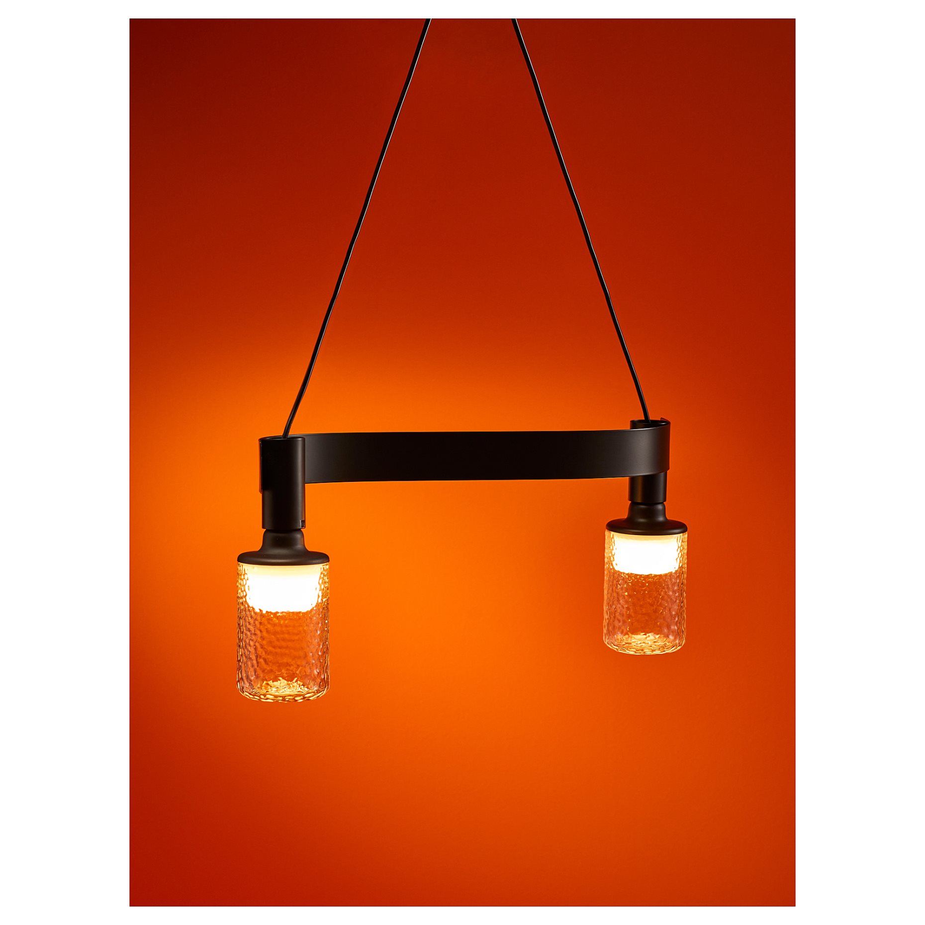 ACKJA/MOLNART, pendant lamp wave shaped with light bulb/tube-shaped patterned, 895.371.30