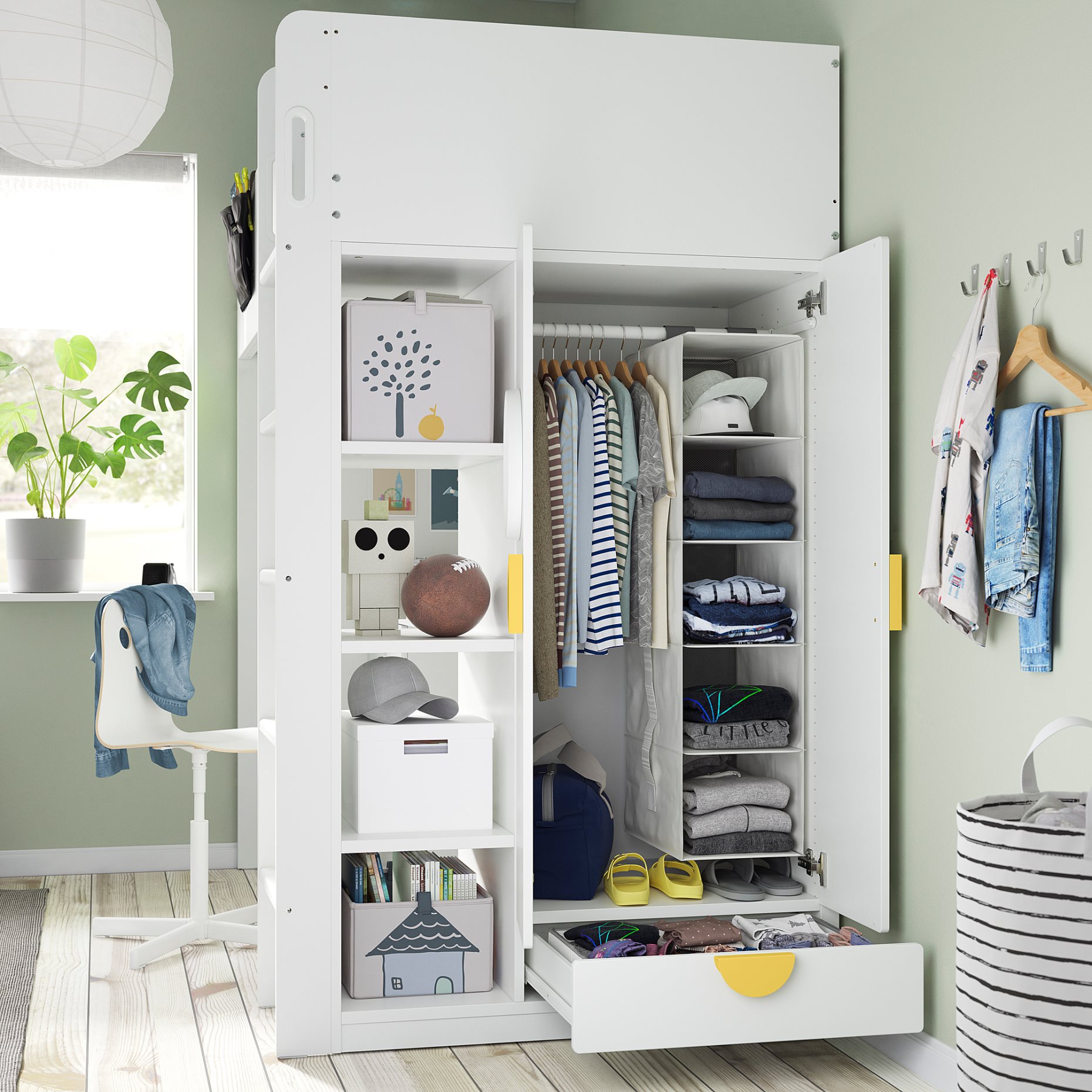 SMÅSTAD, loft bed with desk with 3 drawers, 90x200 cm, 895.420.23