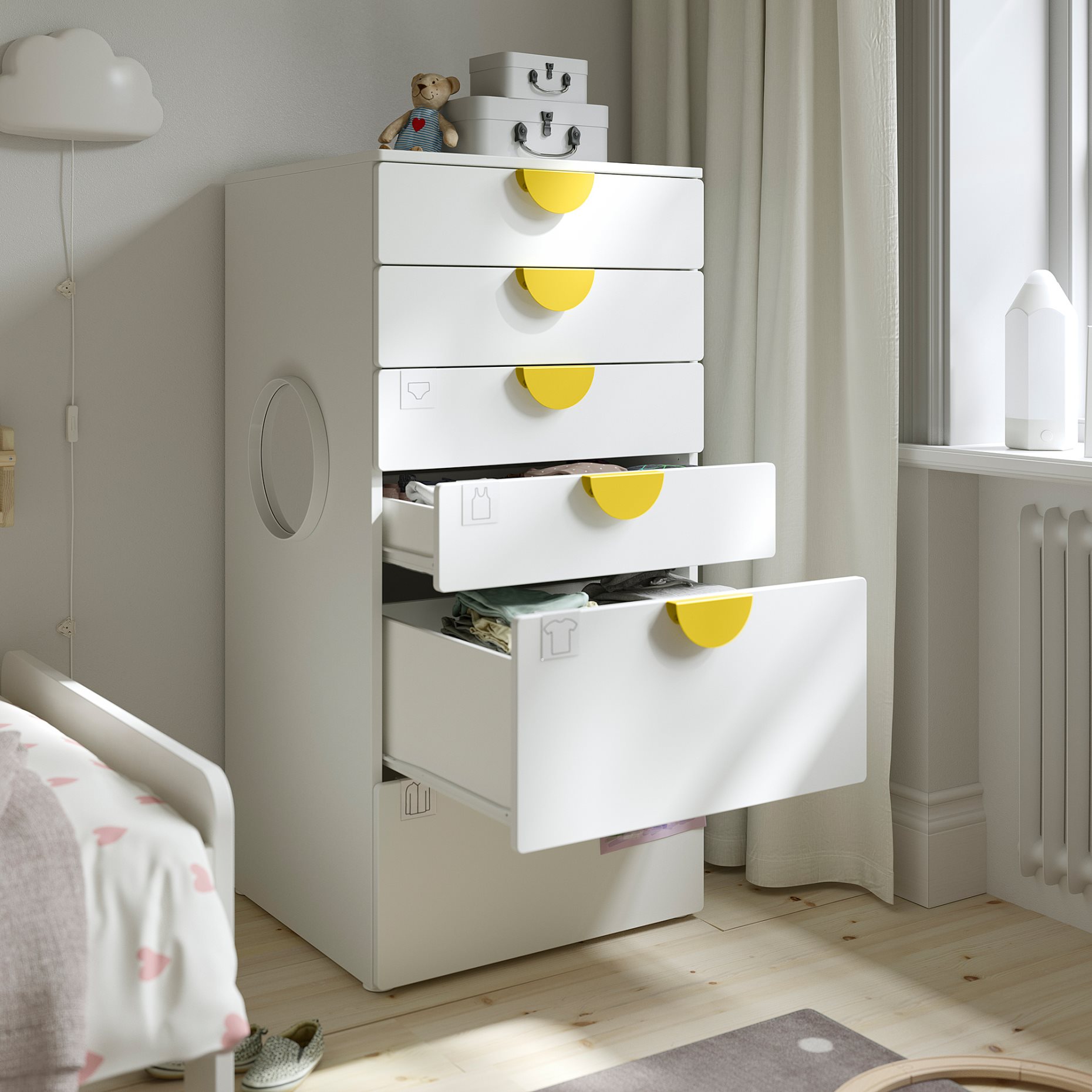SMASTAD/PLATSA, chest of 6 drawers, 60x57x123 cm, 895.453.28