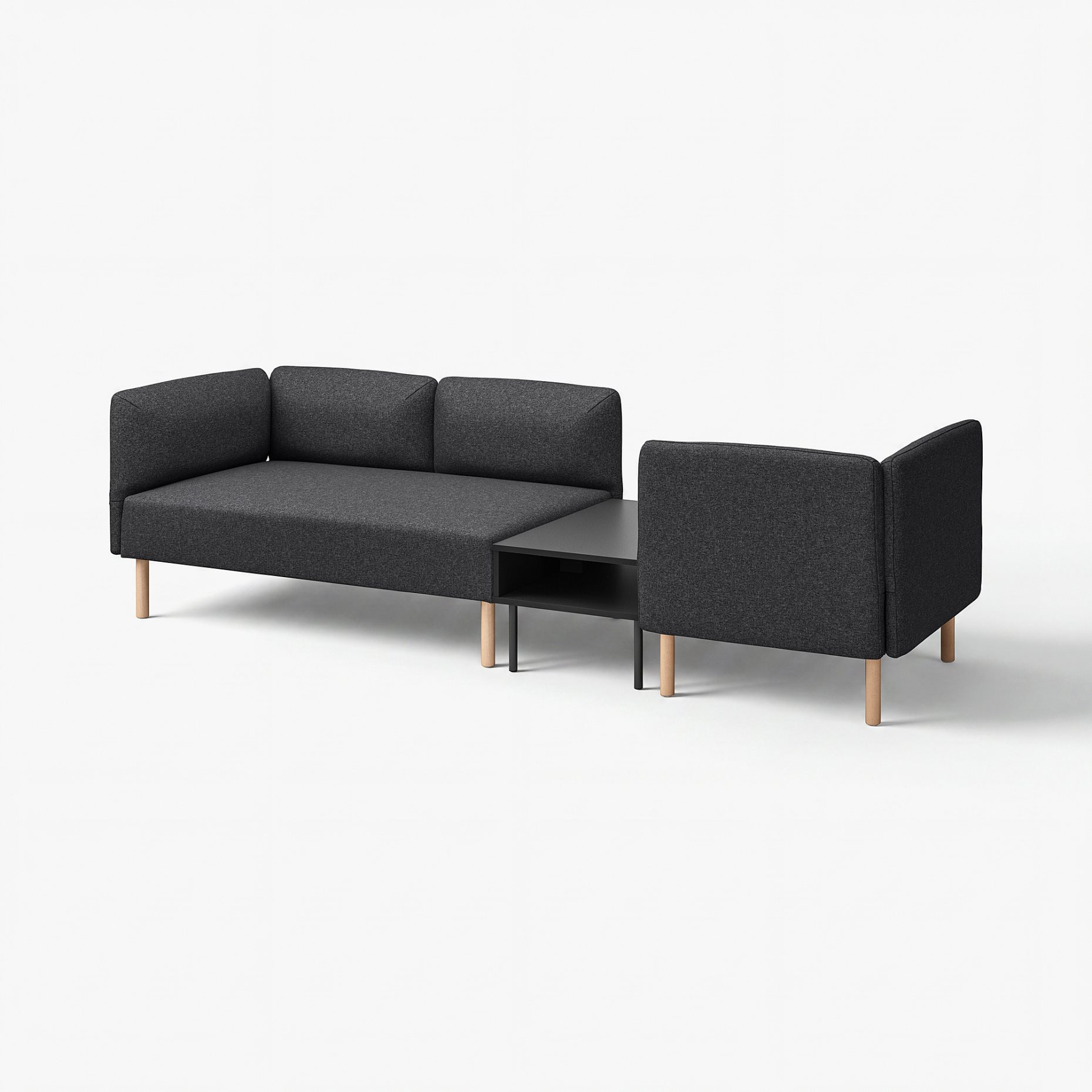 LILLEHEM, 3-seat modular sofa with side table, 895.697.48