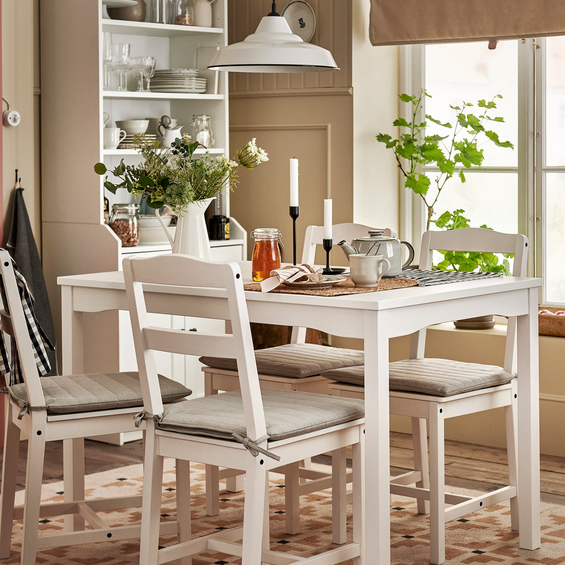 HAUGA/HAUGA, table and 4 chairs, 118x74 cm, 895.748.63
