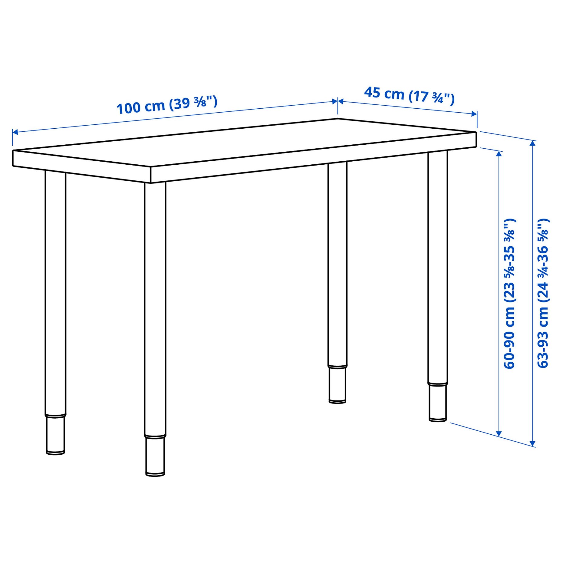 LINNMON/OLOV, desk, 100x45 cm, 895.902.31