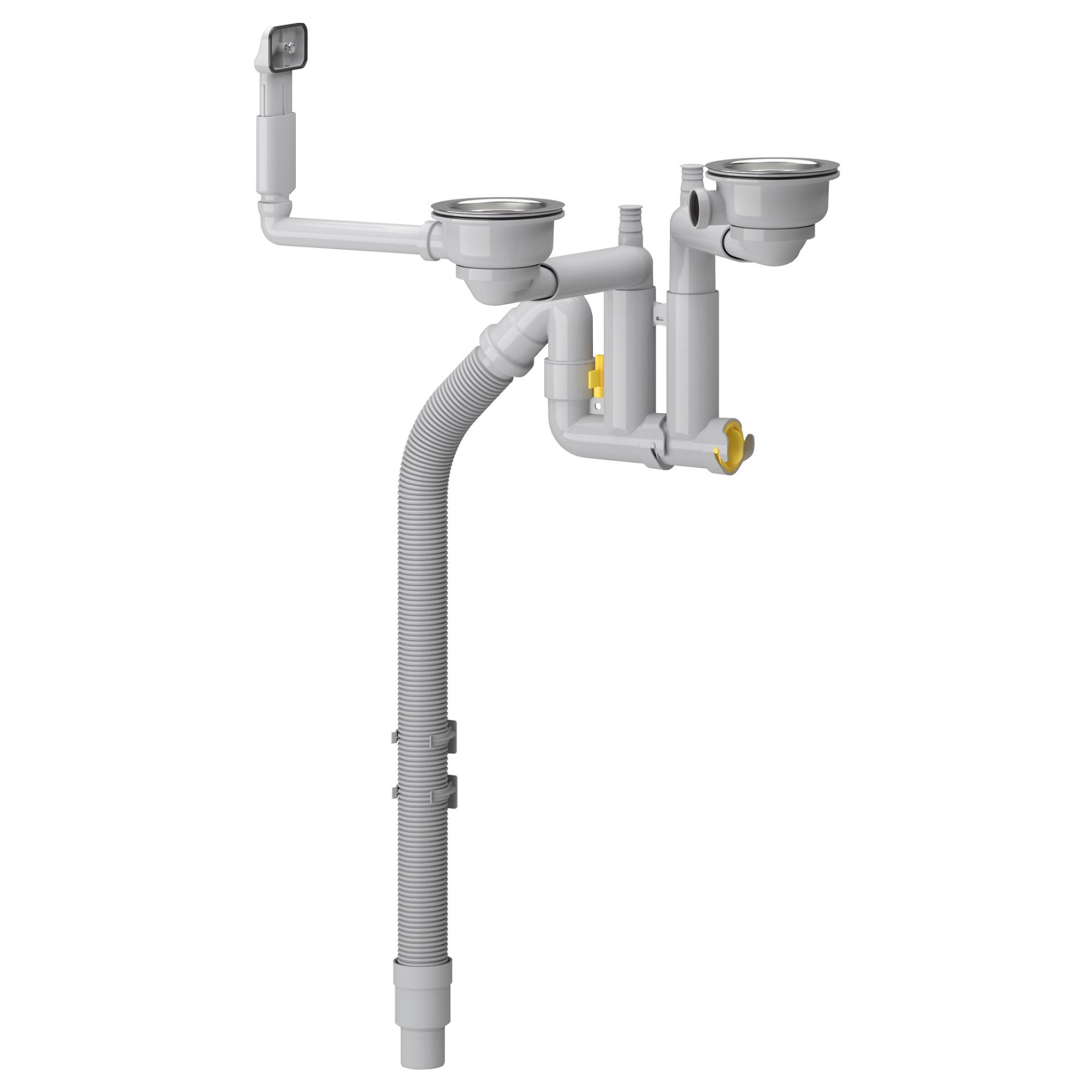 LILLVIKEN, σιφόνι/πώμα αποστράγγισης νερού για διπλό νεροχύτη, 903.115.40