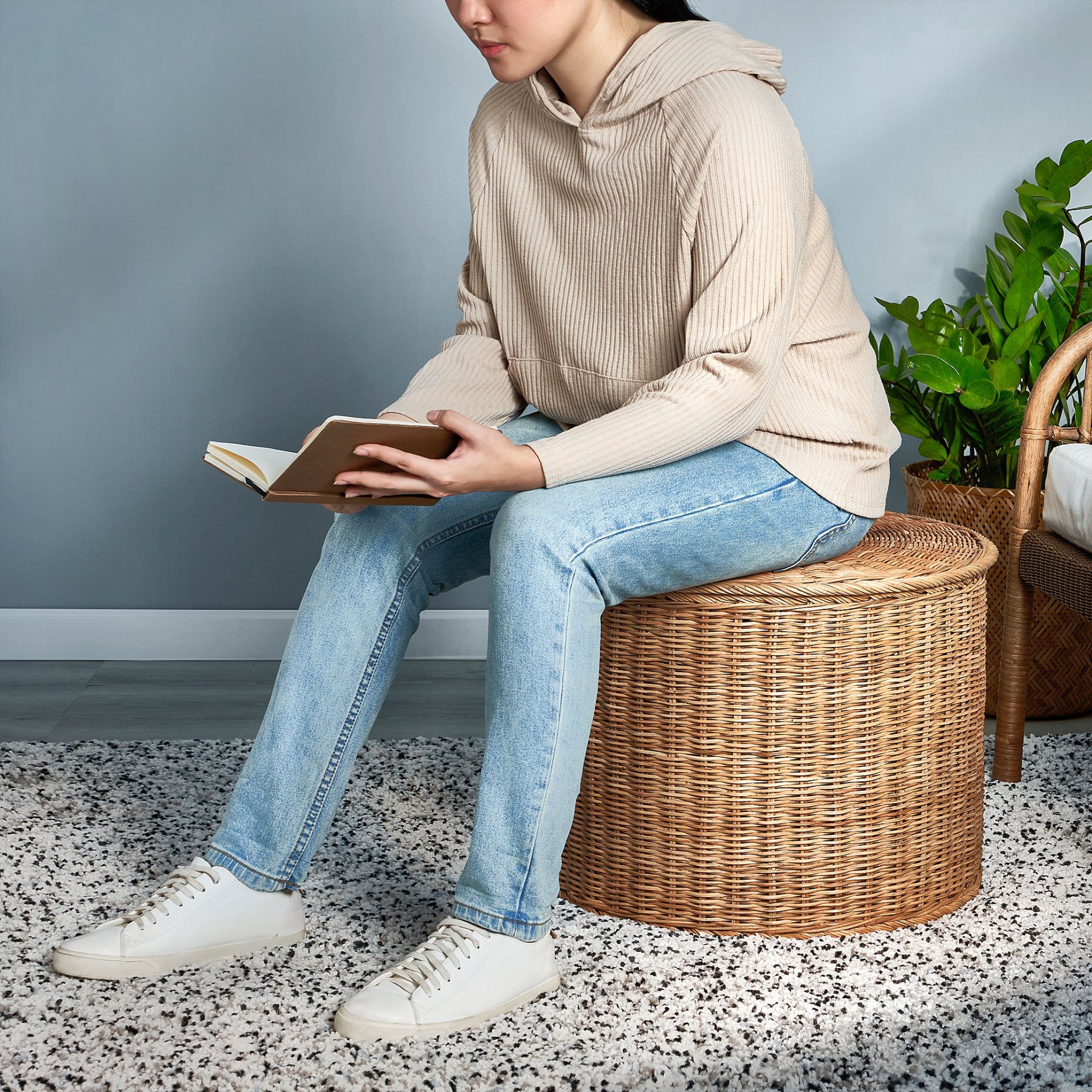 TOLKNING, pouffe with storage/handmade, 905.126.66