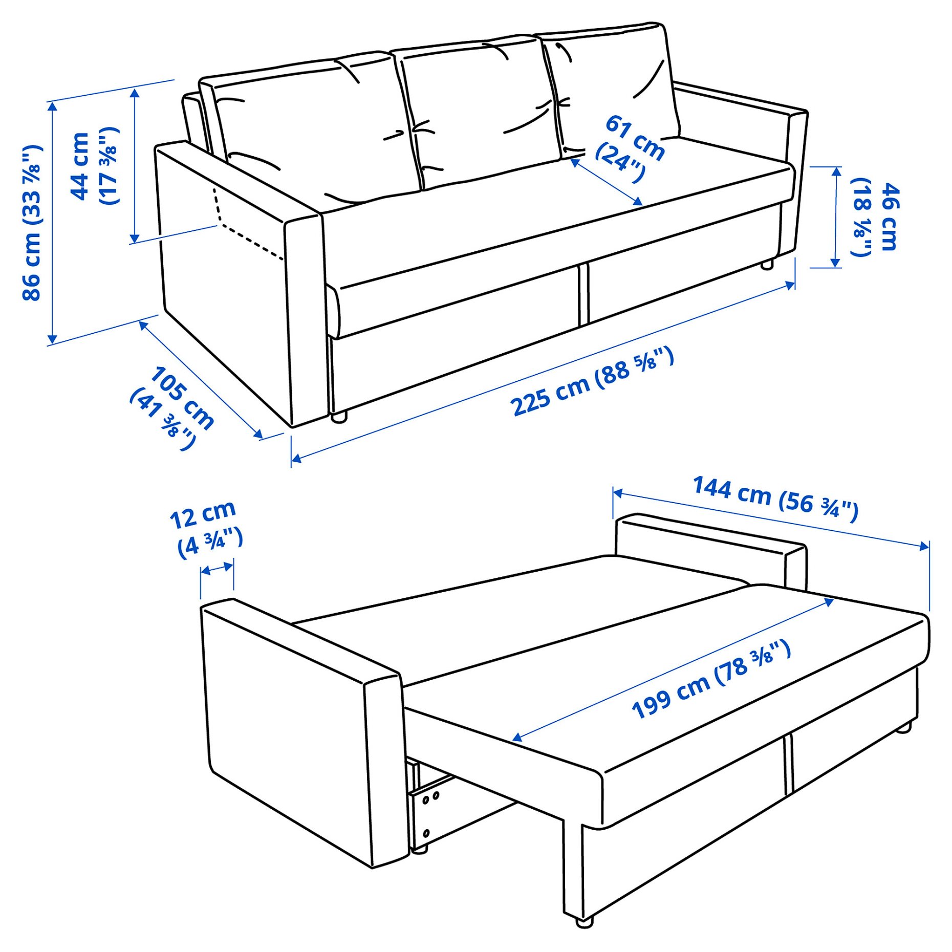 FRIHETEN, 3-seat sofa-bed, 905.512.24