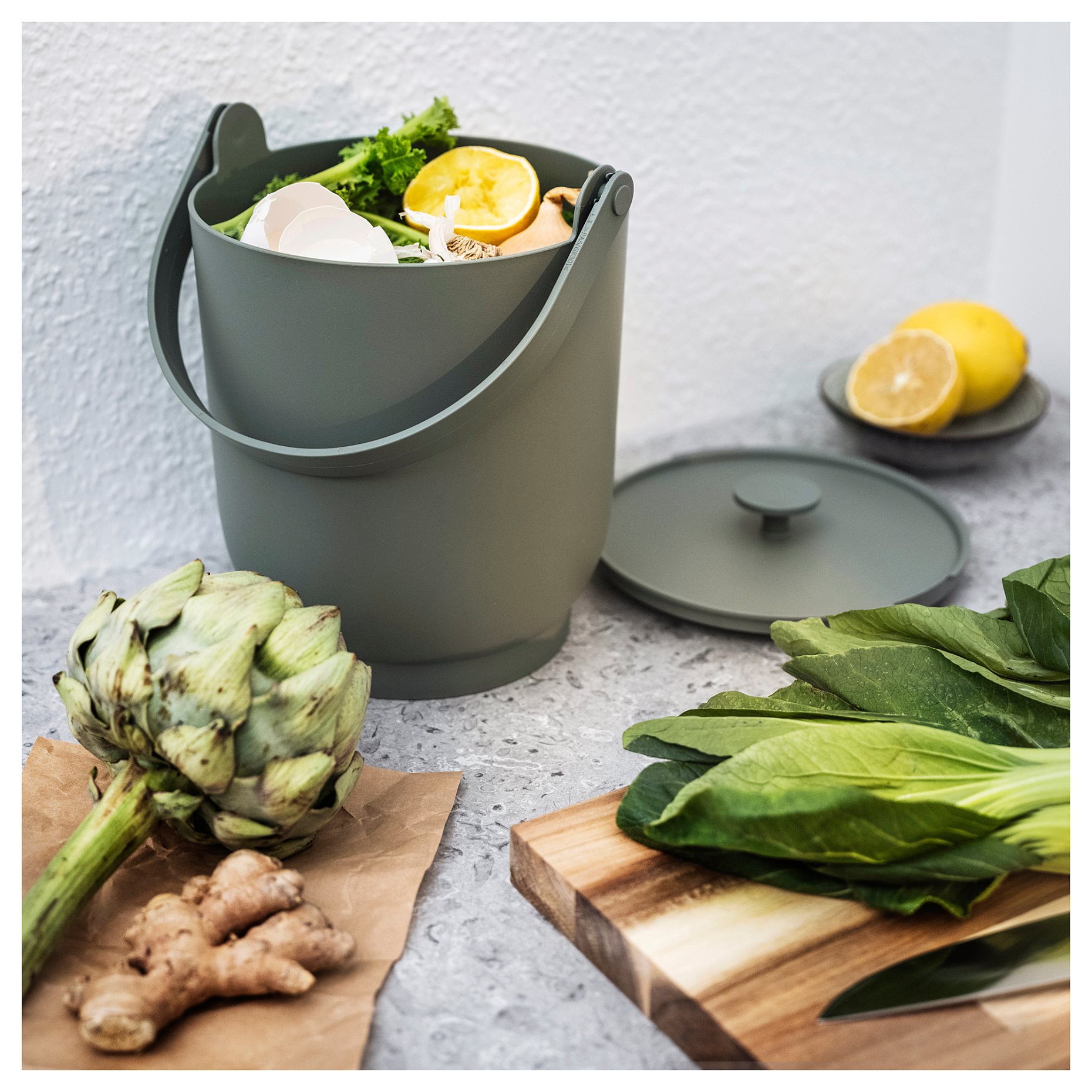 FARMARKVAST, bin with lid for organic waste, 4 l, 905.670.03