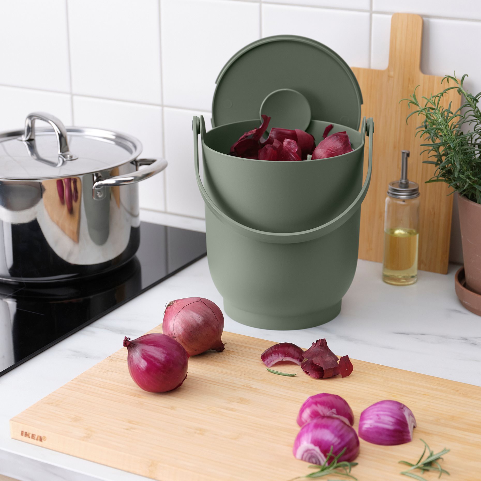 FARMARKVAST, bin with lid for organic waste, 4 l, 905.670.03
