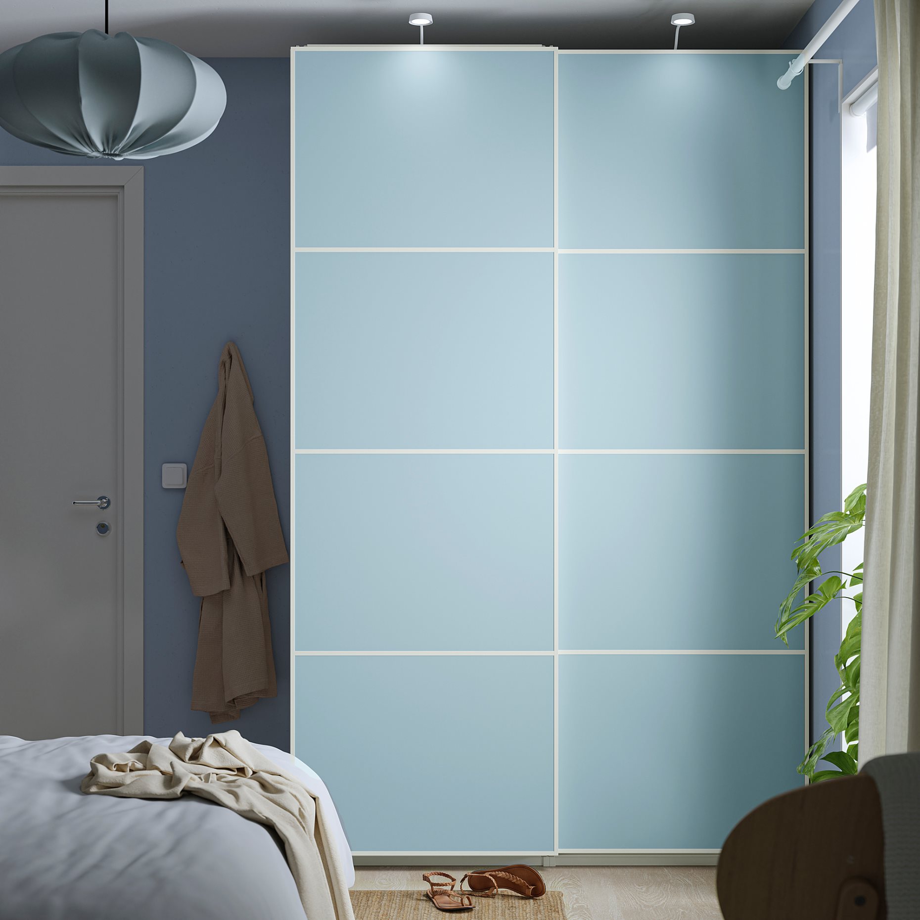 MEHAMN, 4 panels for sliding door frame, 100x236 cm, 905.755.74