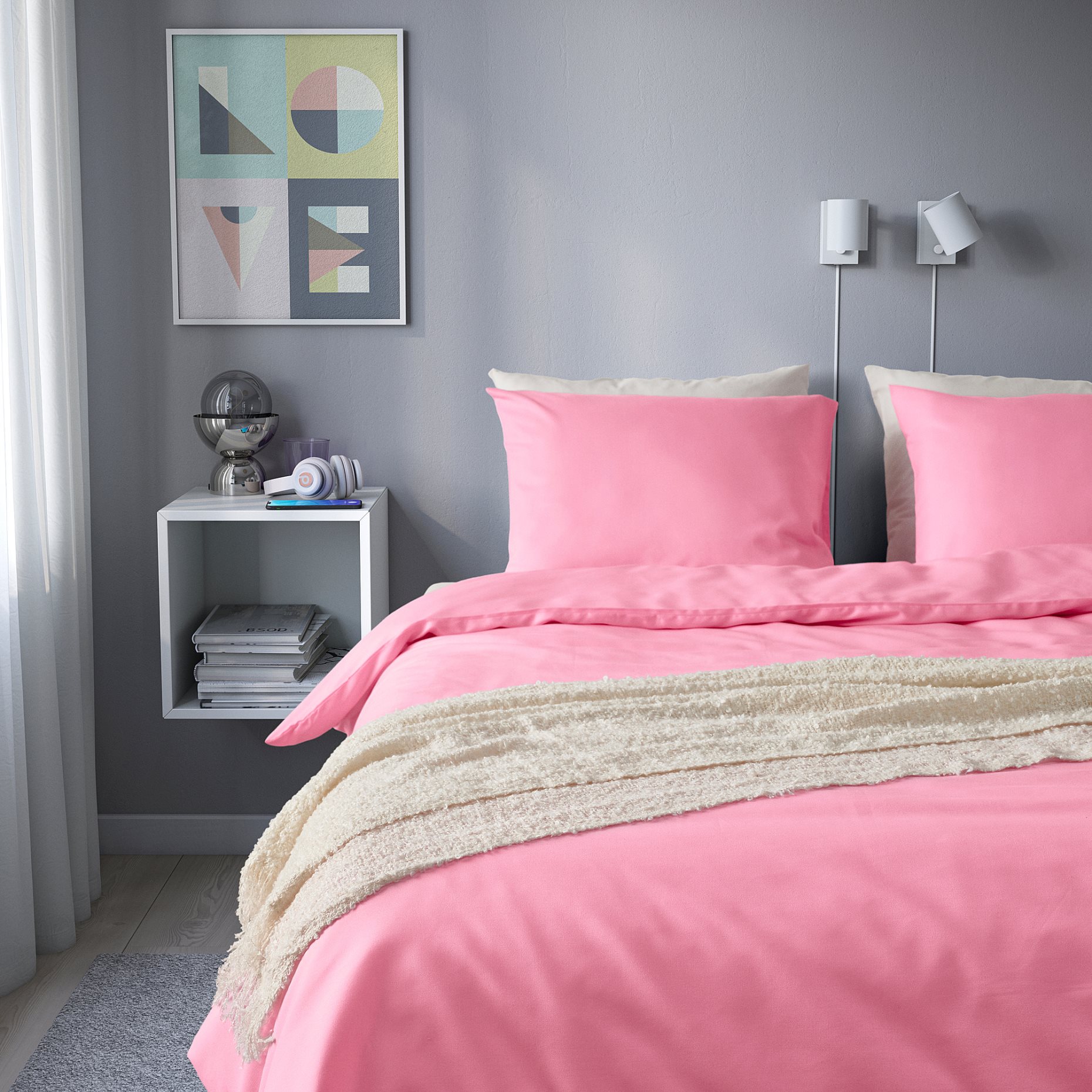 PILTANDVINGE, duvet cover and 2 pillowcases, 240x220/50x60 cm, 905.791.38