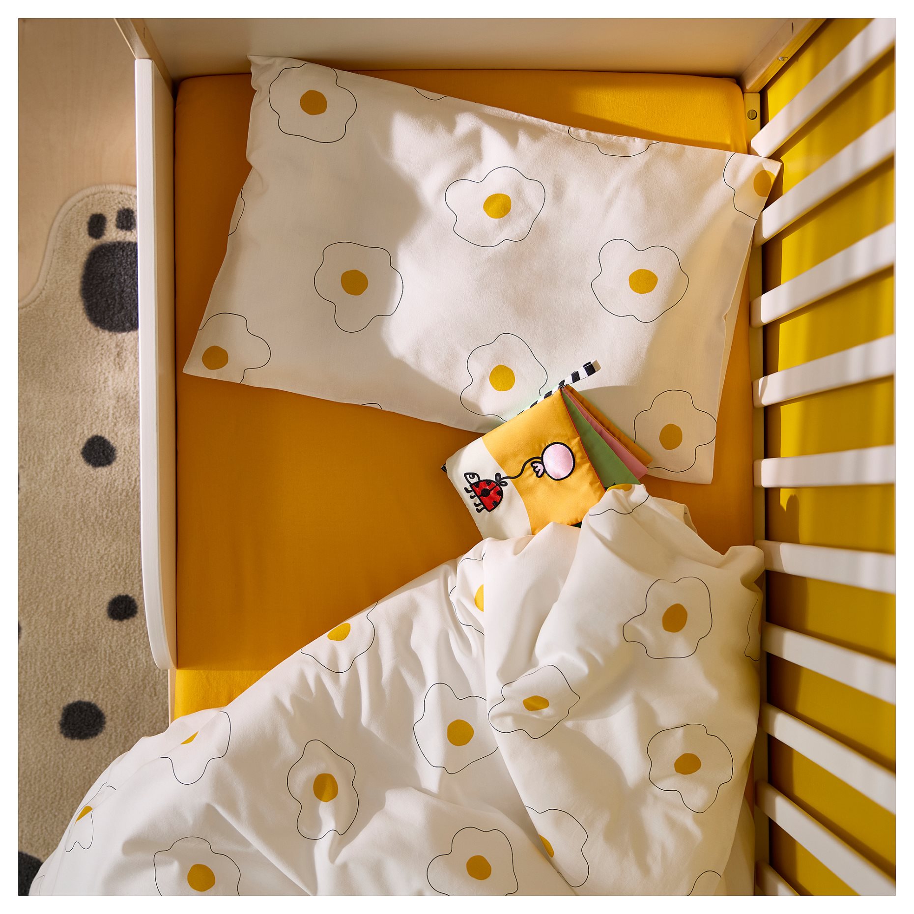 ÖGONLOCKSMAL, 3-piece bedlinen set for cot, 70x140 cm, 905.985.23