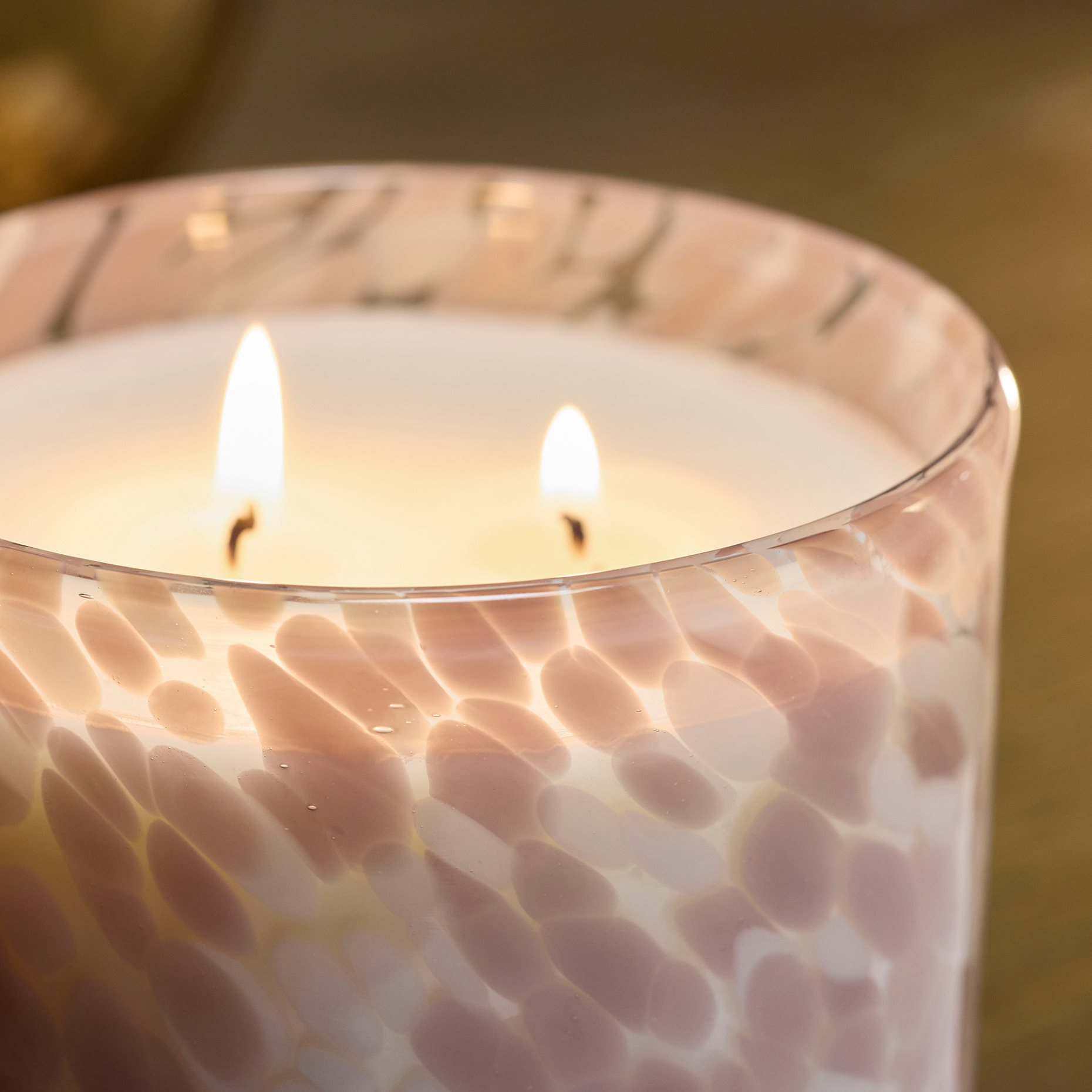 KRONSÅNGARE, scented candle in glass, 2 wicks/Pink flowers, 50 hr, 906.059.29