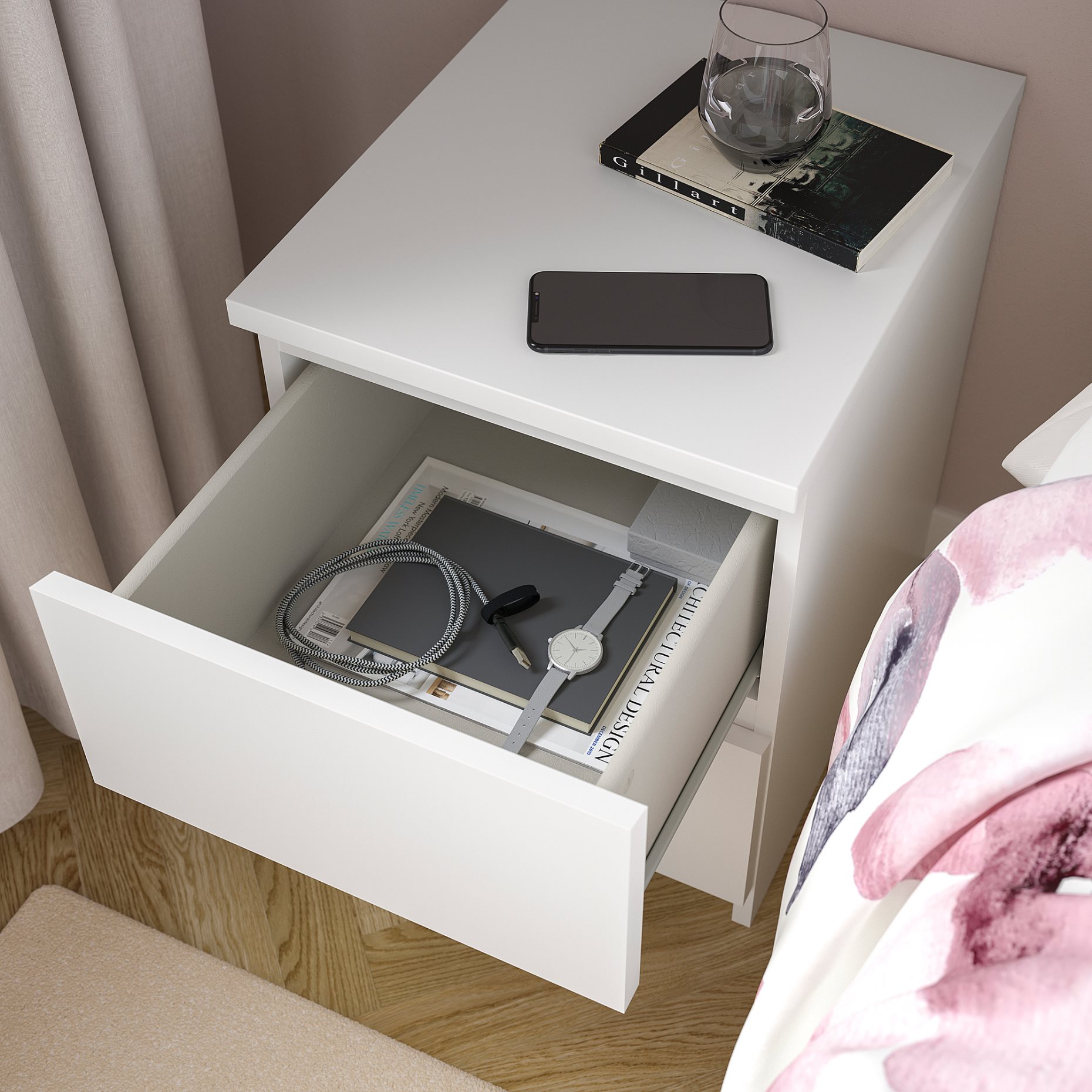 MALM, chest of 2 drawers, 40x55 cm, 906.253.19