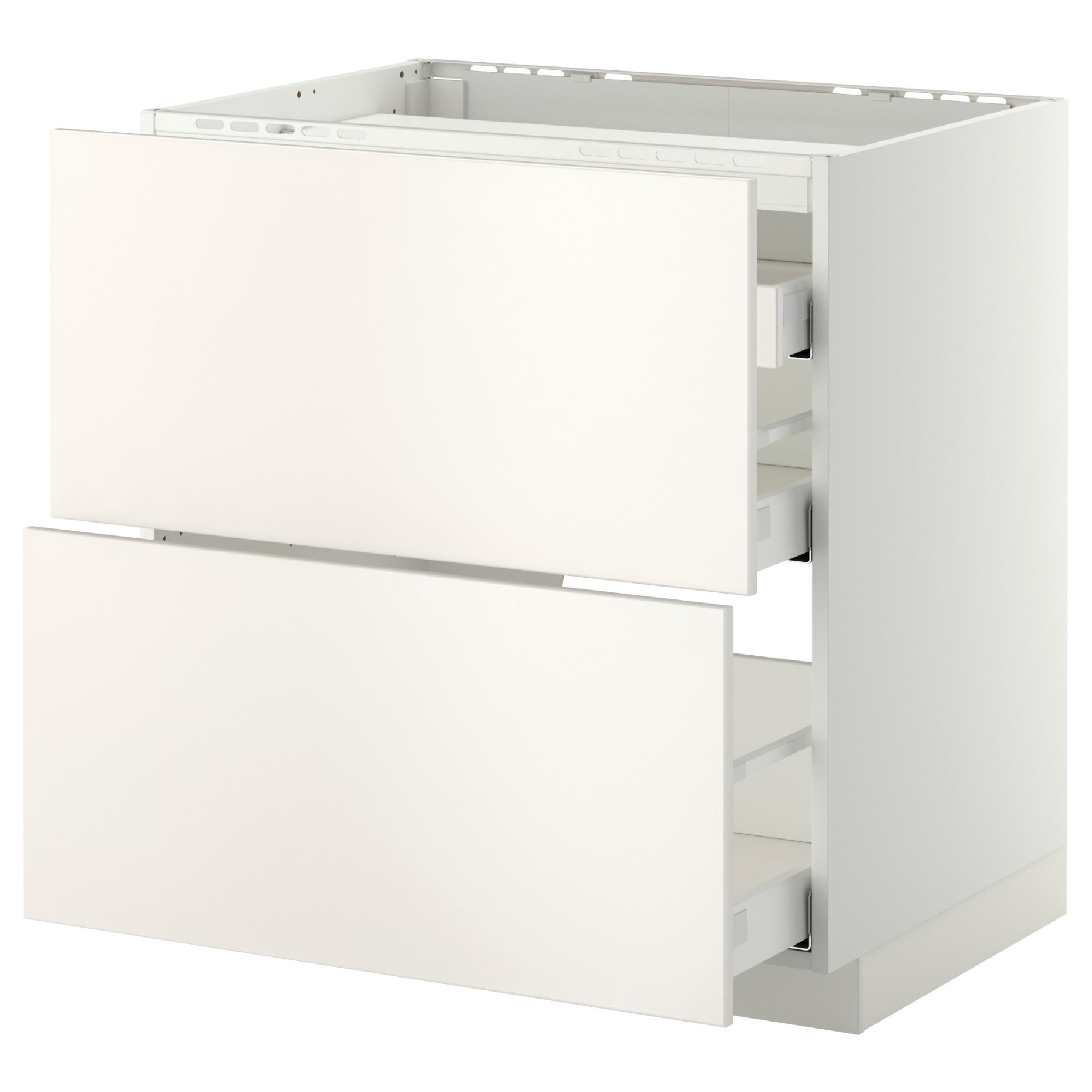 METOD/MAXIMERA, base cabinet for hob/2 fronts/3 drawers, 991.102.26