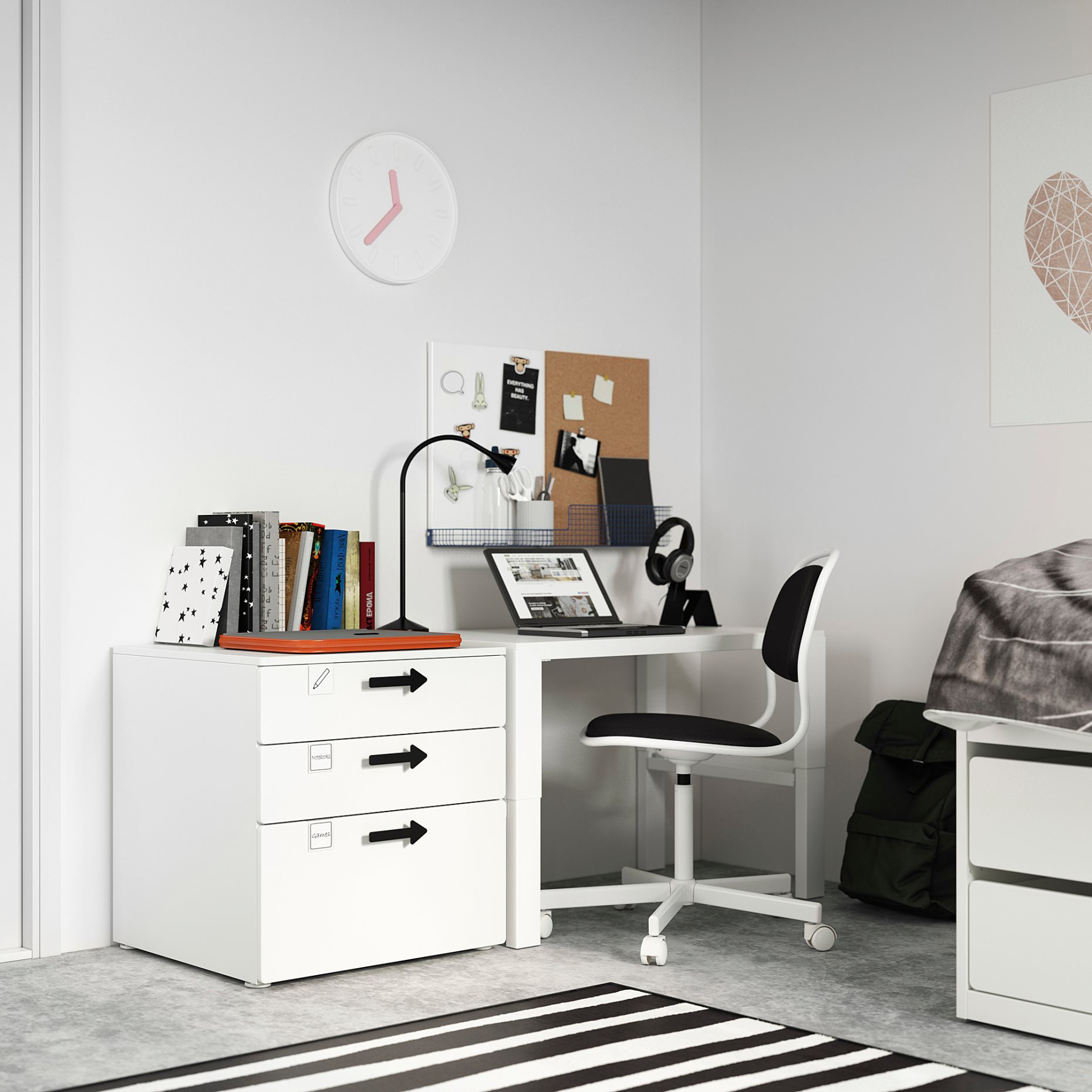 SMASTAD/PLATSA, chest of 3 drawers, 993.875.21