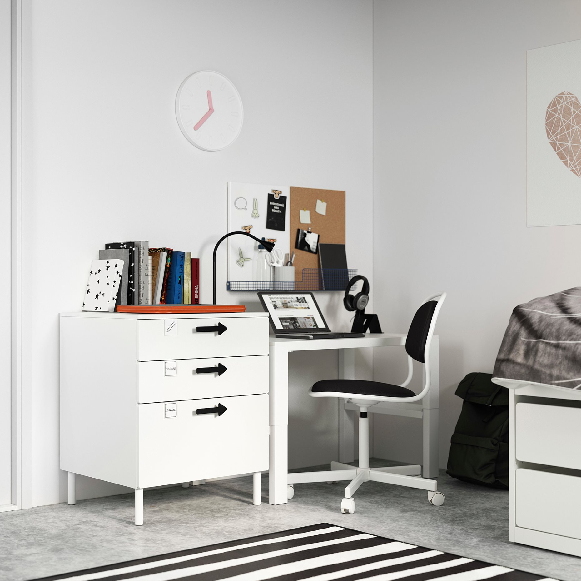 SMASTAD/PLATSA, chest of 3 drawers, 993.875.21