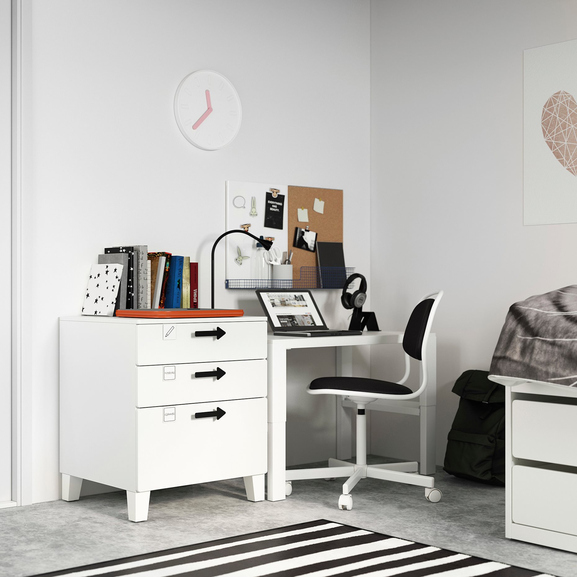 SMASTAD/PLATSA, chest of 3 drawers, 993.875.21