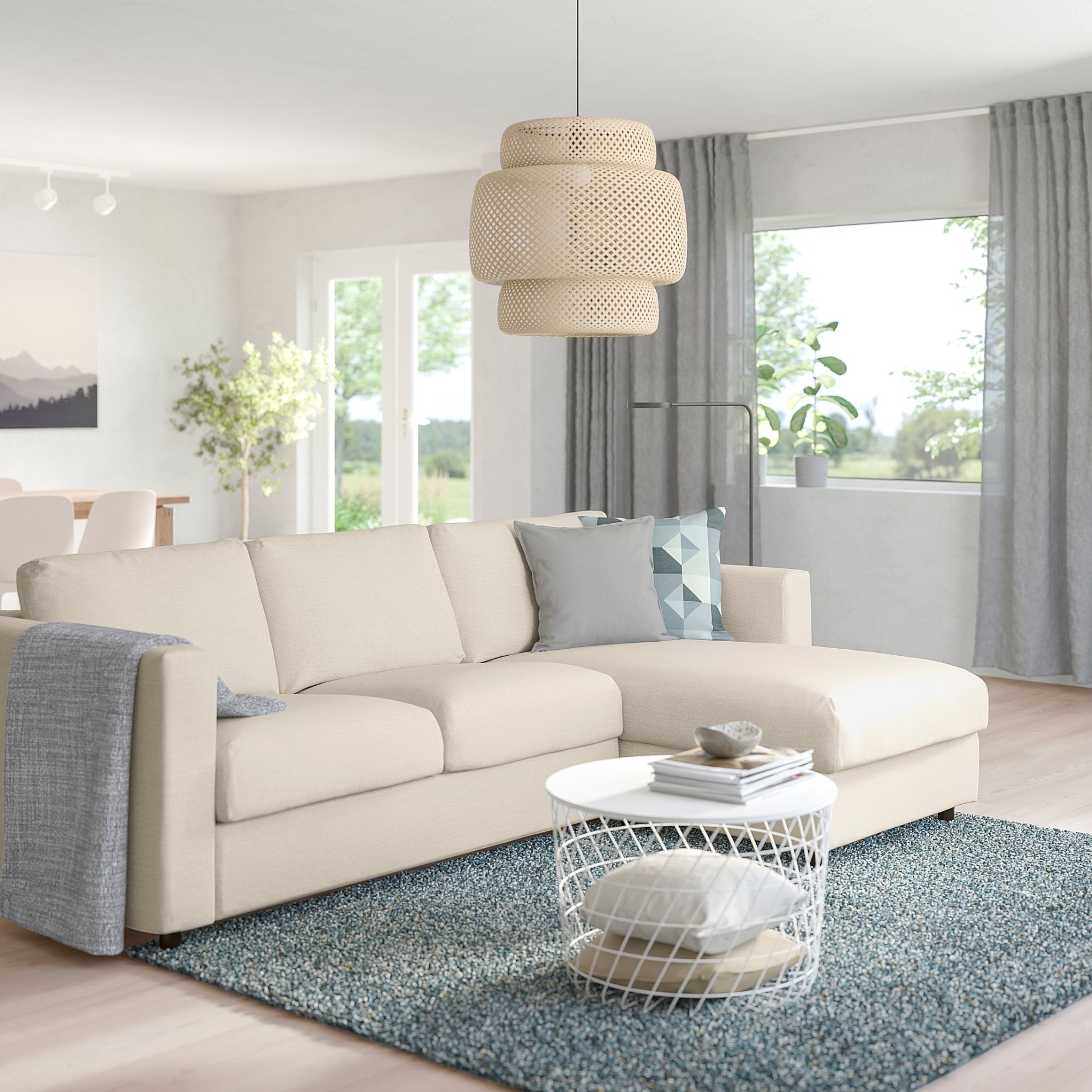 VIMLE, 3-seat sofa with chaise longue, 993.991.09