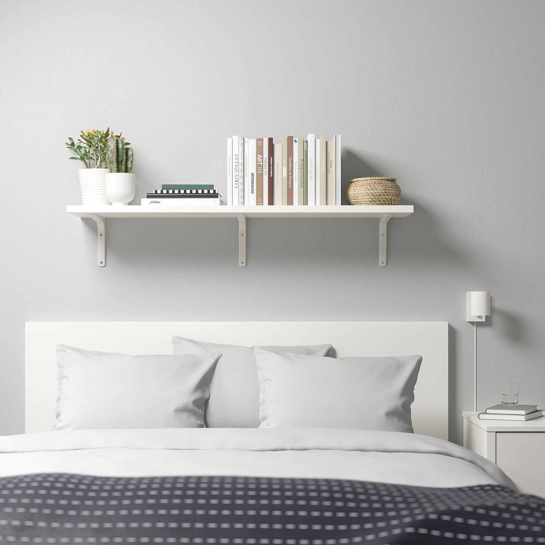 BERGSHULT/TOMTHULT, shelf with bracket, 120x20 cm, 994.183.15