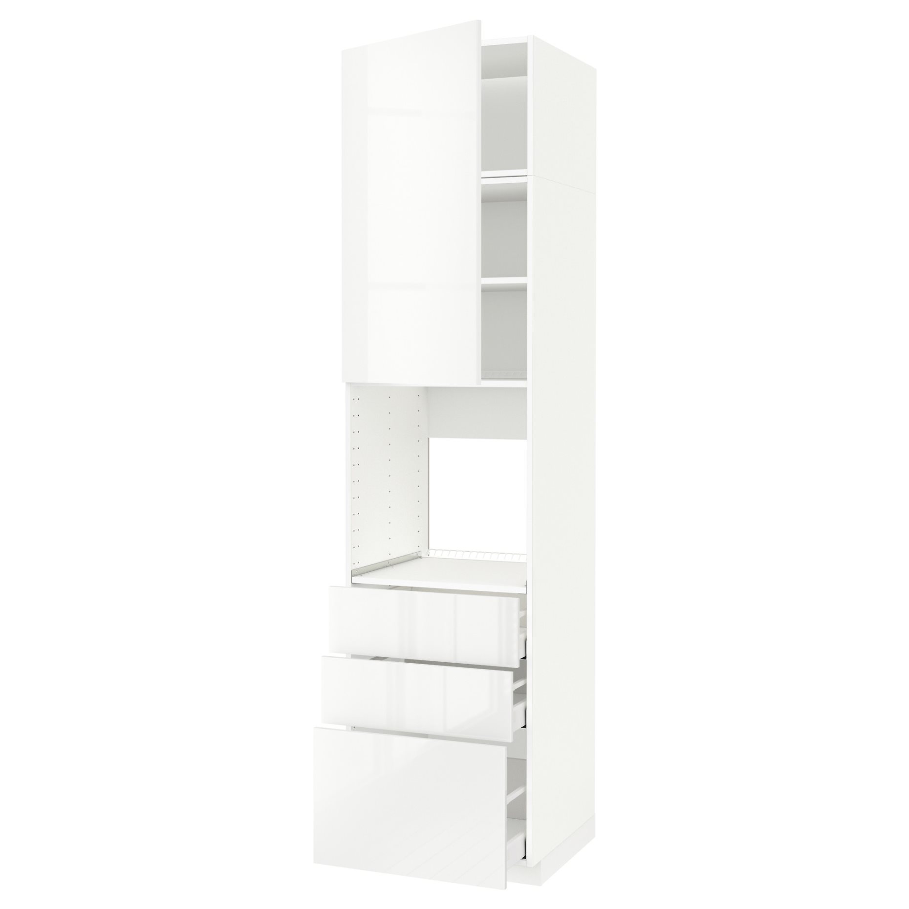 METOD, high cabinet for oven with door/3 drawers, 60x60x240 cm, 994.574.44