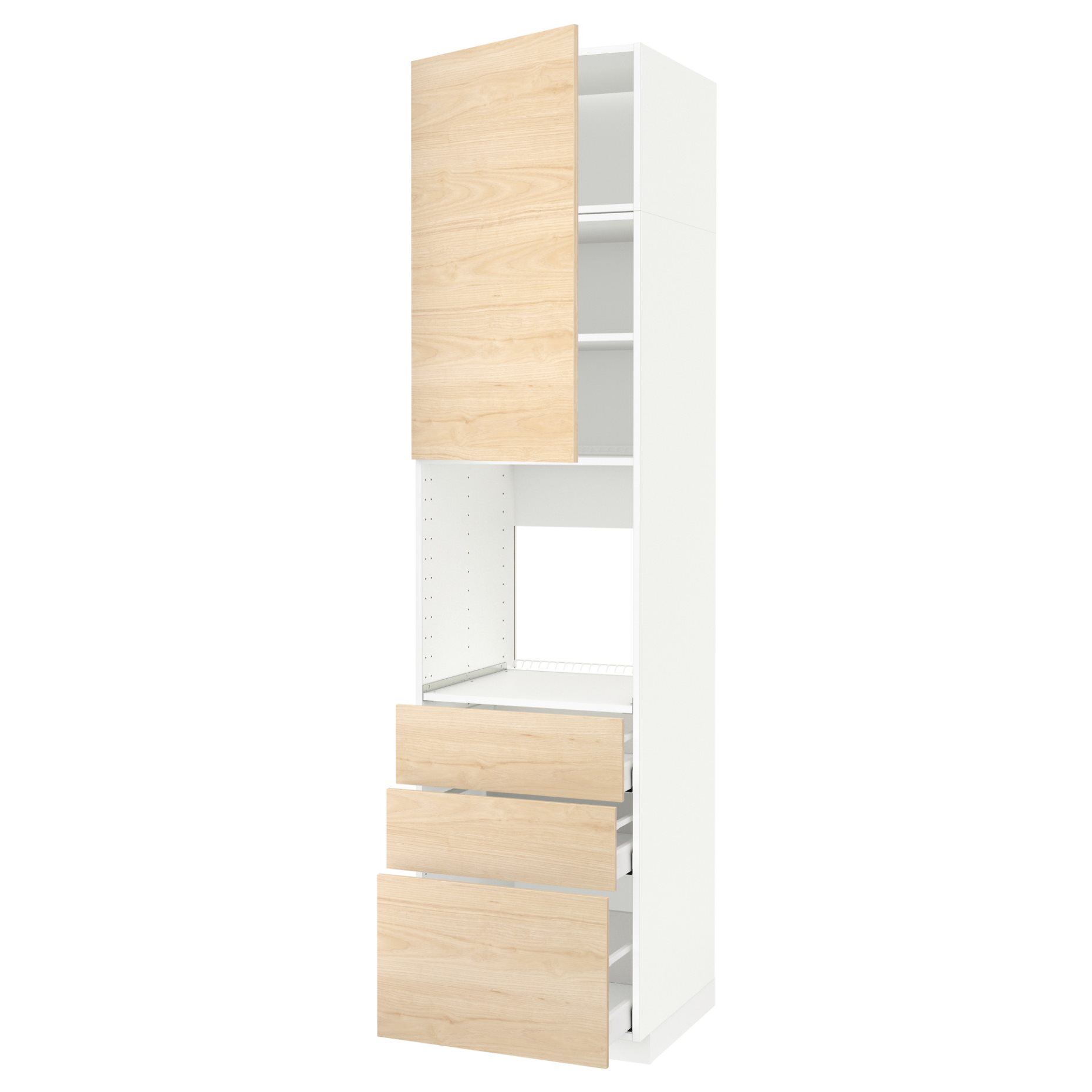 METOD, high cabinet for oven with door/3 drawers, 60x60x240 cm, 994.628.55